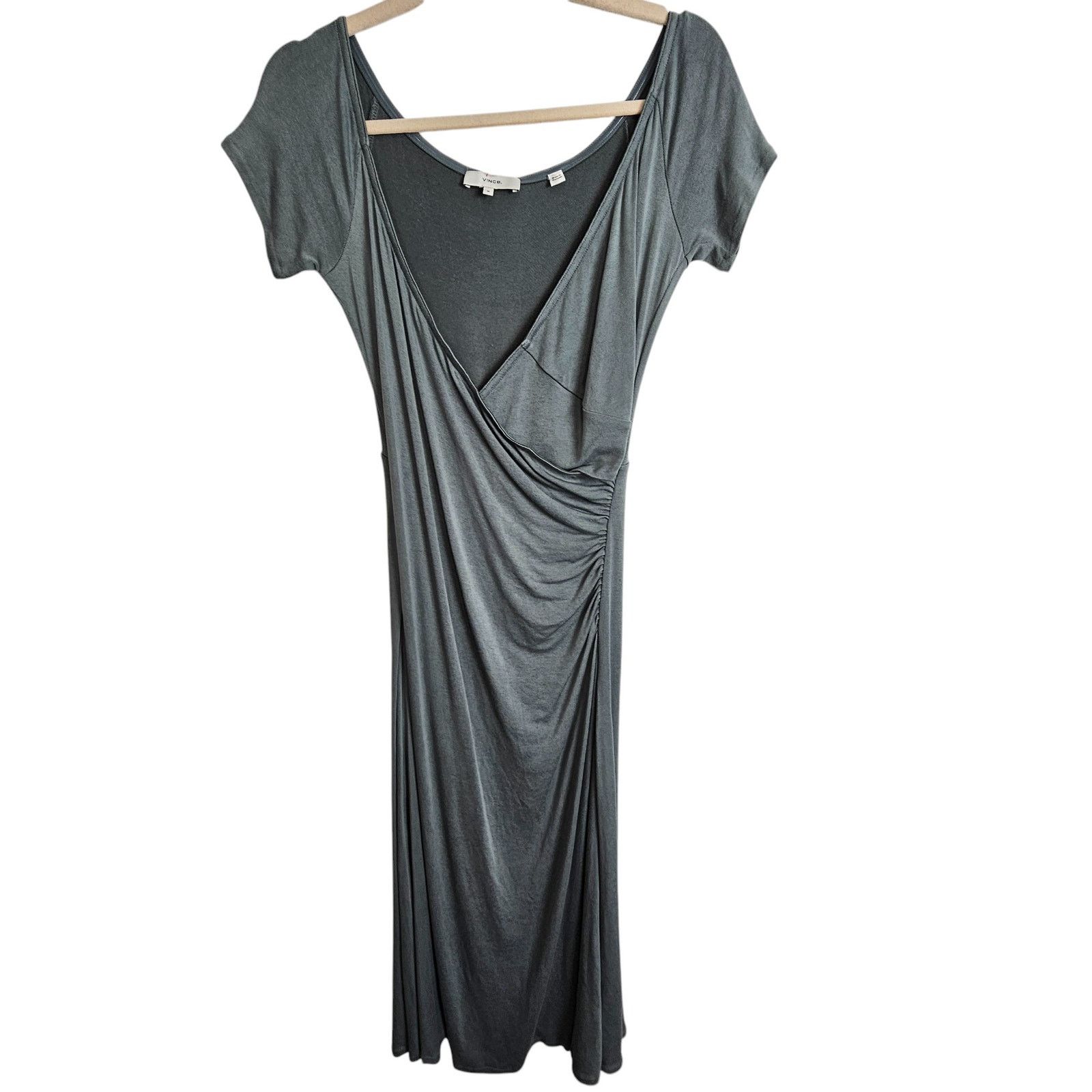 Vince Vince Womens Faux Wrap Surplice Midi Dress M Designer Size M / US 6-8 / IT 42-44 - 2 Thumbnail
