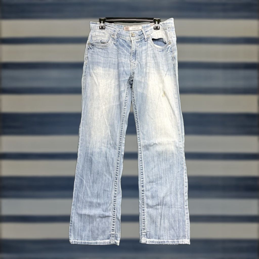 Vintage VINTAGE Buckle BKE Jeans Mens 31x33 Straight Leg Mid Rise Denim Blue 90s Y2K Retro Size US 31 - 1 Thumbnail