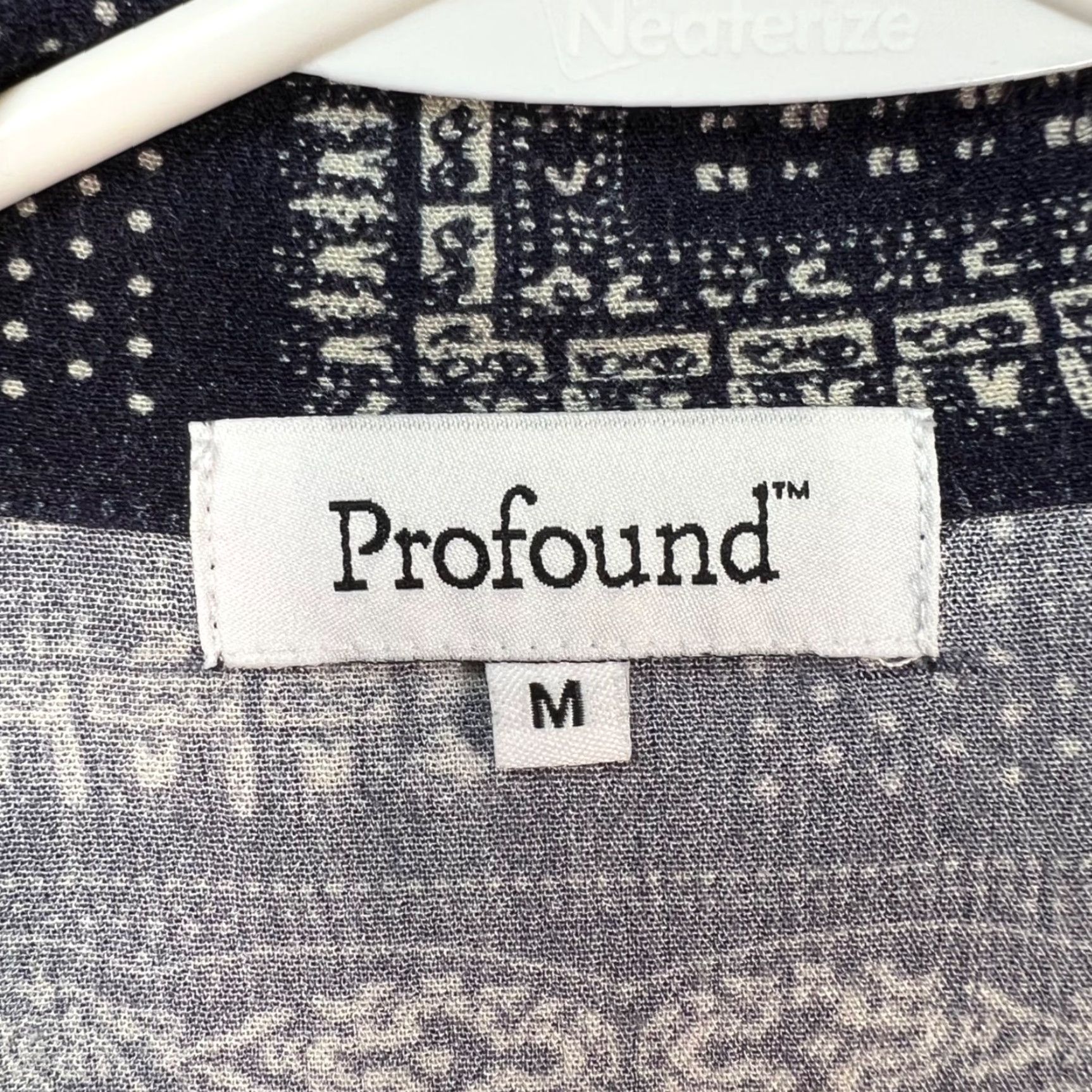 Vintage Profound Mens Medium Bandana Print Button-Up Shirt Blue & White Rayon Cotton Casual Shirt Size US M / EU 48-50 / 2 - 3 Thumbnail
