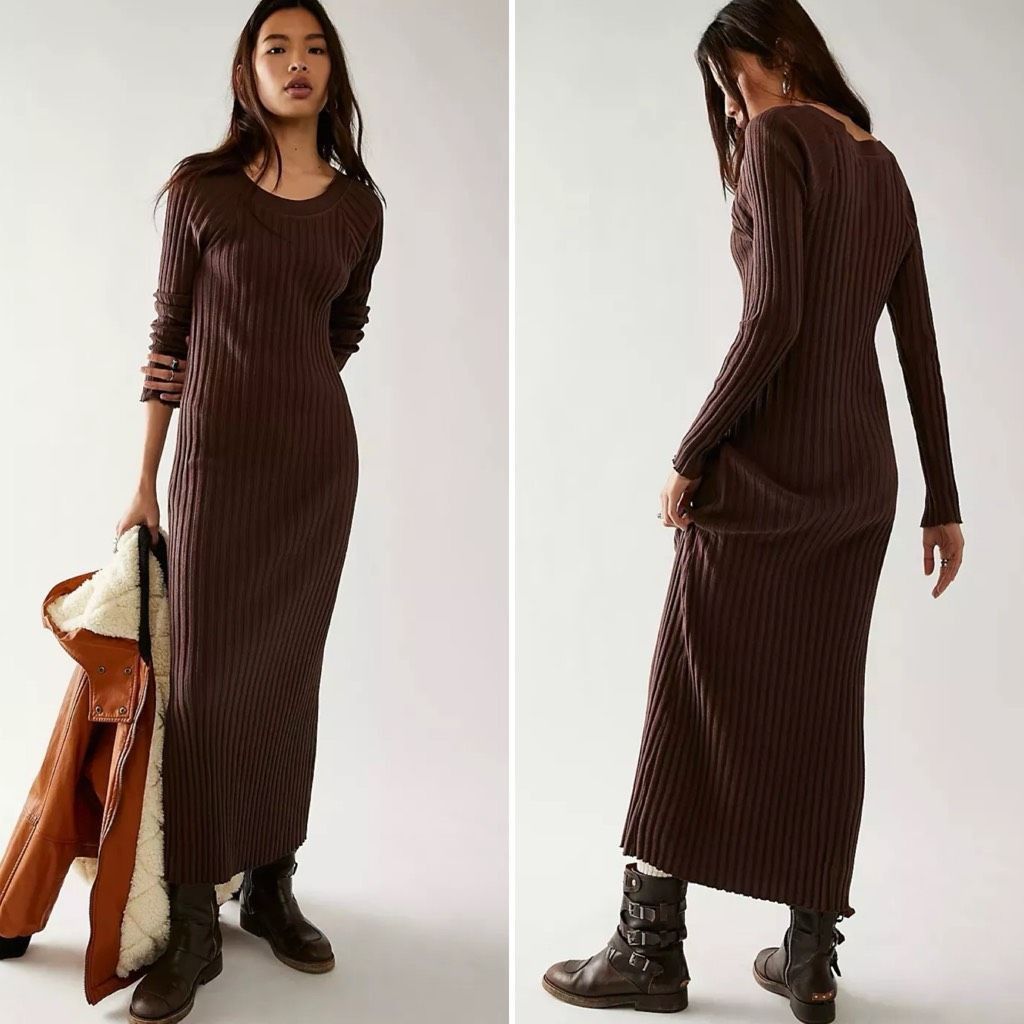 Free People Free People Beach Walk About Maxi Dress Dark Brown M Size M / US 6-8 / IT 42-44 - 1 Thumbnail