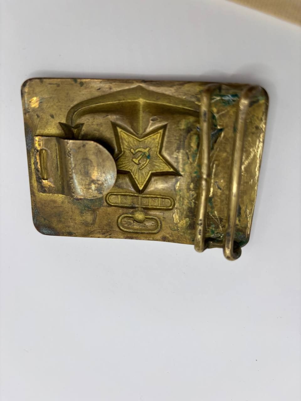 Vintage Vintage Soviet Navy Anchor Belt Brass Buckle Size ONE SIZE - 5 Thumbnail