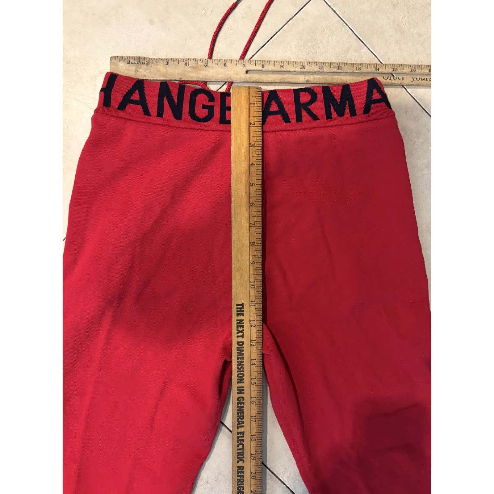 Armani Exchange Armani Exchange Sweatpants Mens M Red French Terry Jogger Logo Waistband Elastic Drawstring Pockets Slim Fit Casual Activewear Size US 31 - 6 Thumbnail