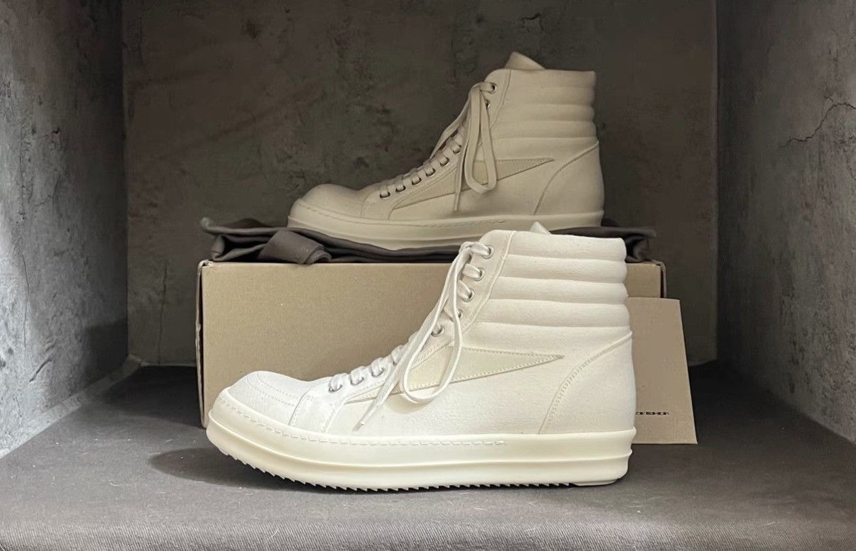 Rick Owens Rick Owens DRKSHDW All-White "Milk" Vans-Inspired Sneakers Size US 8 / EU 41 - 5 Thumbnail