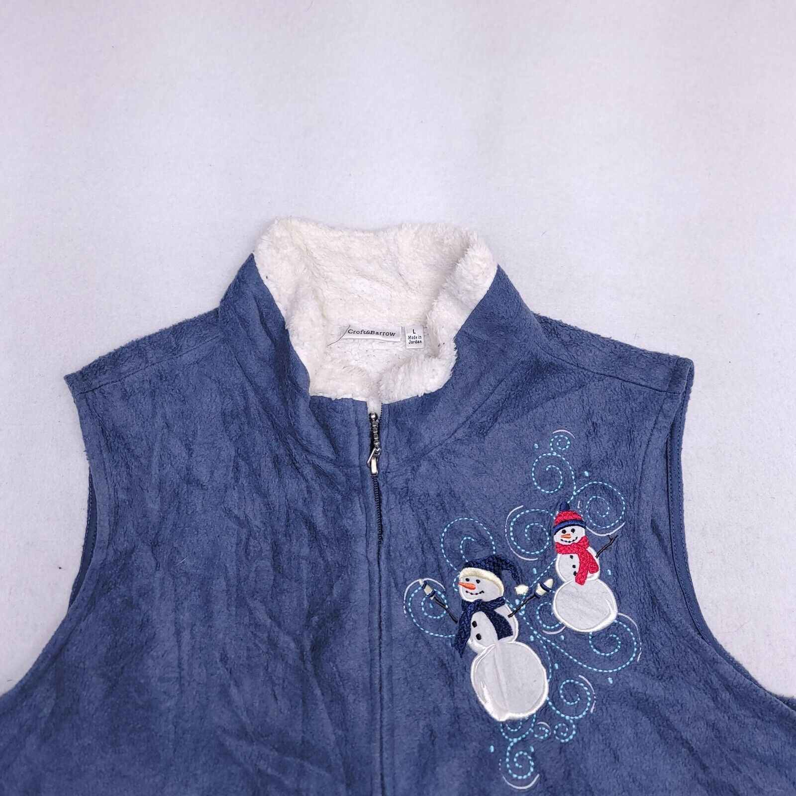 Croft & Barrow Croft & Barrow Casual Zip Up Jacket Vest Womens Size L Blue Size L / US 10 / IT 46 - 1 Thumbnail