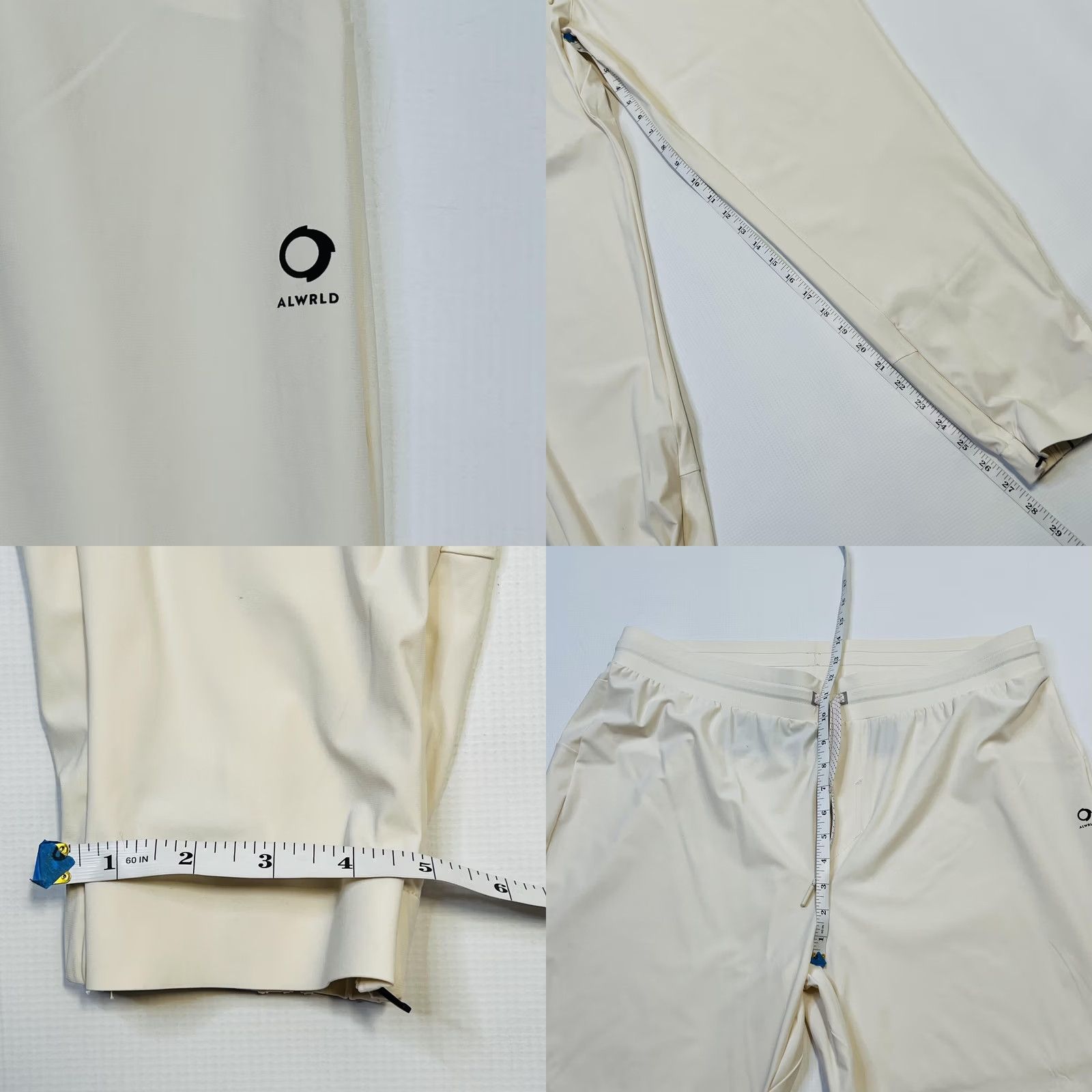 Vintage ALWRLD Pants Mens XL Cream Recycled Nylon Zip Ankle Stretch Athletic Joggers Size US 36 / EU 52 - 8 Thumbnail