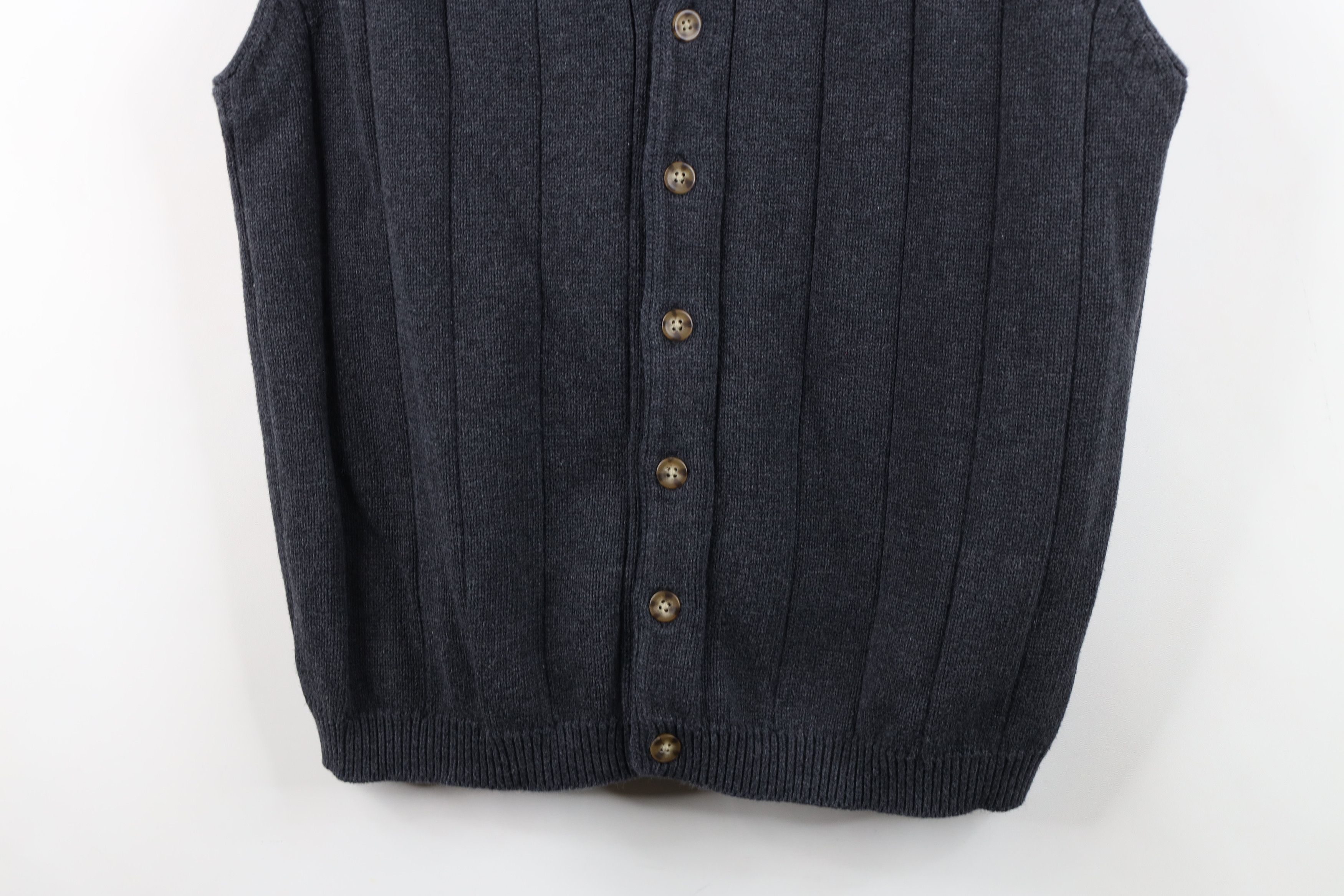 Vintage Vintage 90s Streetwear Blank Heavy Cotton Knit Sweater Vest Size US L / EU 52-54 / 3 - 3 Thumbnail