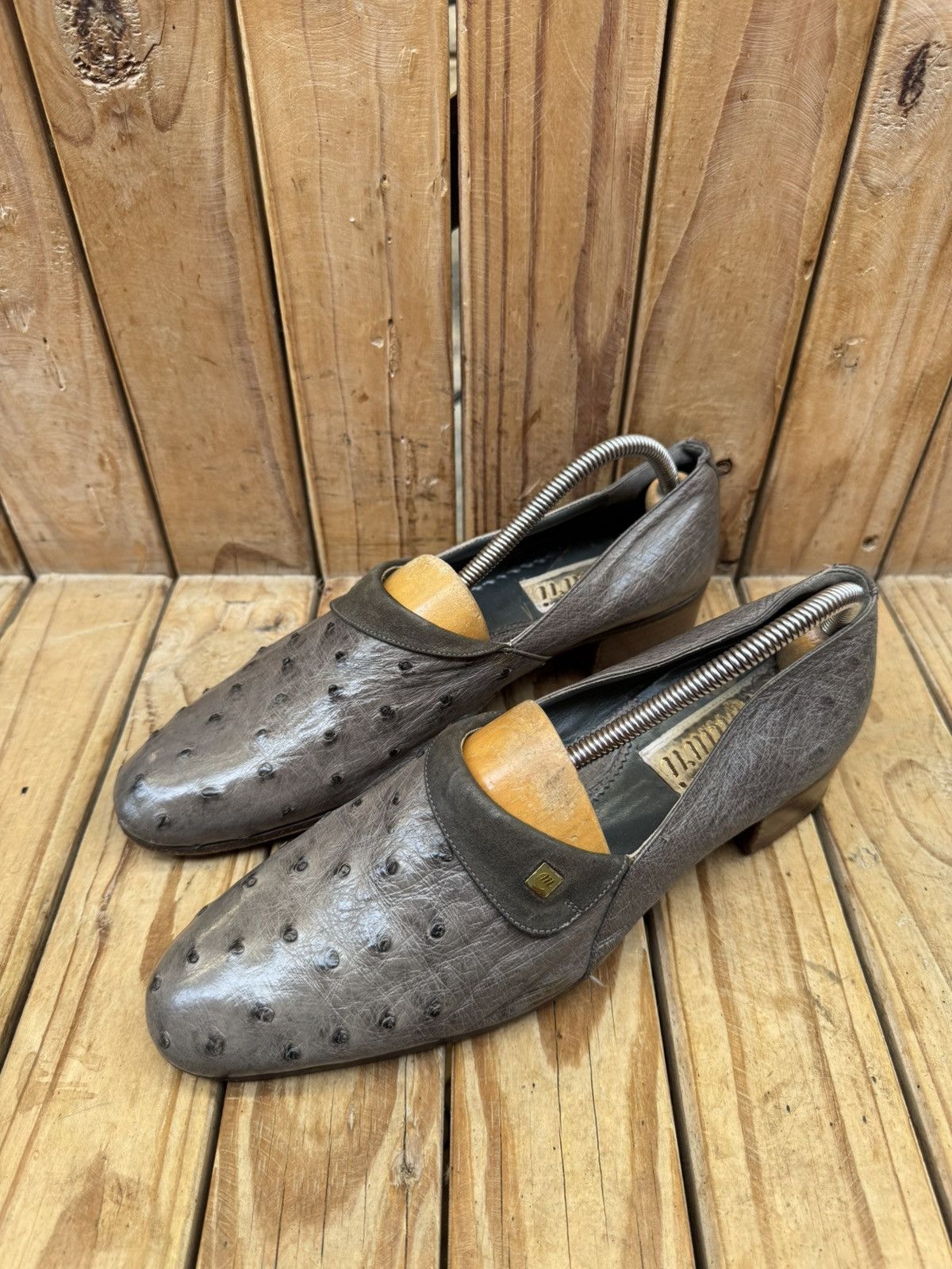 Mauri Vintage Mauri ostrich skin Men’s leather dress shoes UK 9.5M Size US 10 / EU 43 - 11 Thumbnail