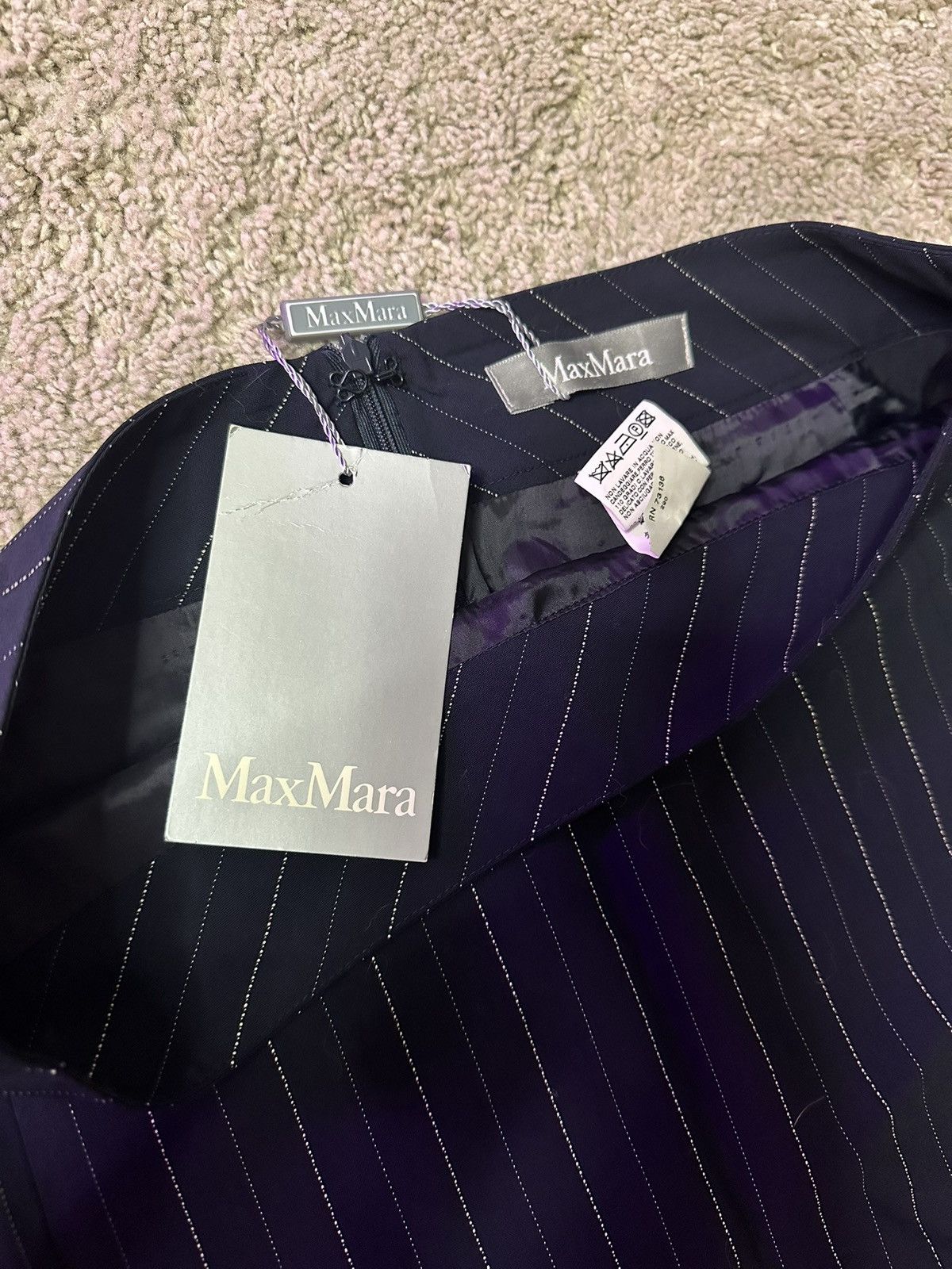 Max Mara Max Mara tailleur pinstripe skirt midnight blue tg.42 IT Size 28" / US 6 / IT 42 - 10 Thumbnail