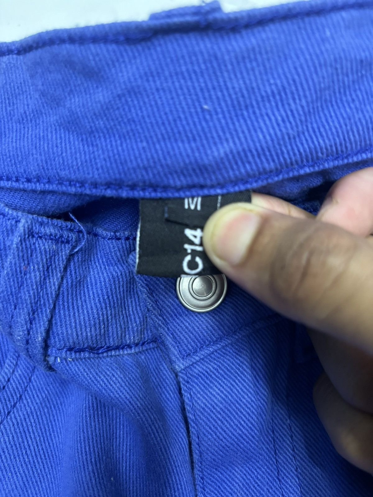 Designer 🔥 "MHZCNC" Studios Rare Faded Blue Wide Baggy Denim Jeans Size US 27 - 12 Thumbnail