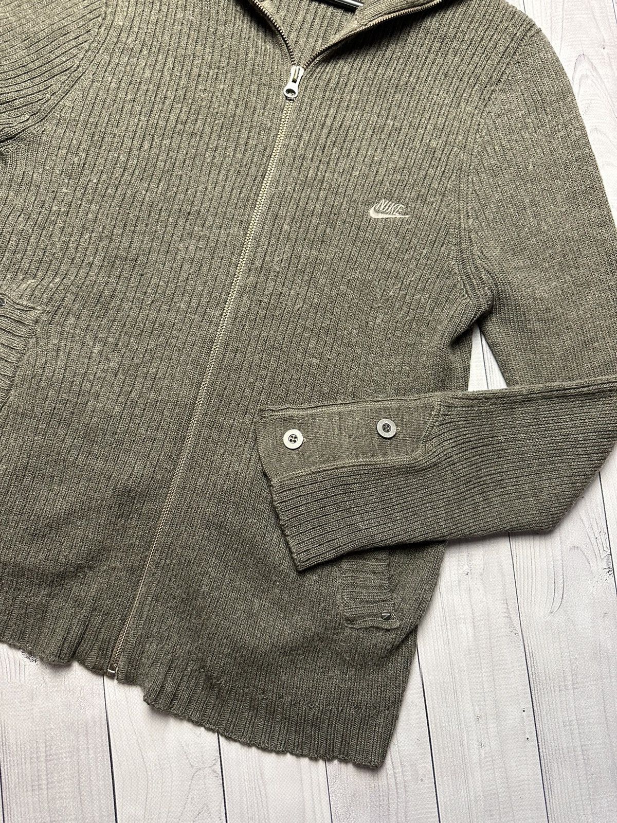 Nike × Vintage Vintage Nike zip sweater rare knitted size M logo Size US M / EU 48-50 / 2 - 2 Thumbnail