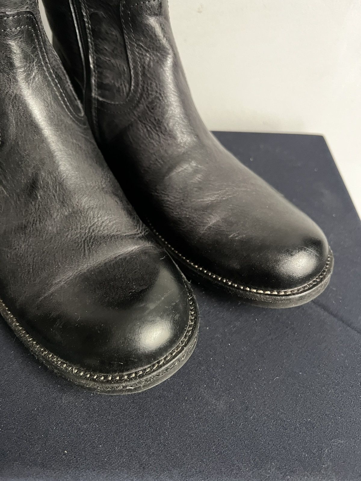 Hedi Slimane Black Buckled Leather Boots Heavy Punk guidi style artisan Size US 8.5 / EU 41-42 - 9 Thumbnail