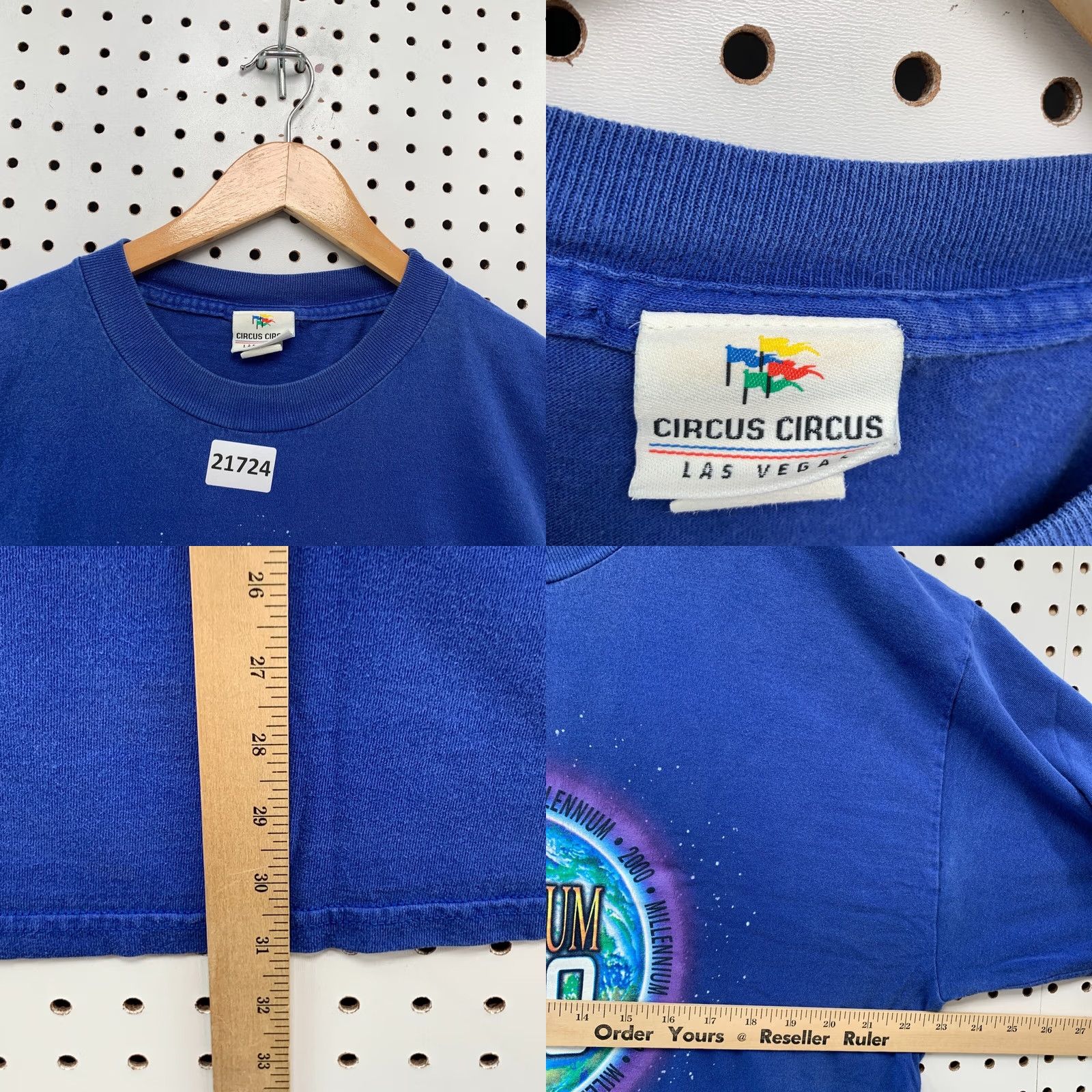 Vintage VINTAGE Circus Circus Millennium 2000 Shirt Blue Las Vegas Adult XL 23x31 Earth Graphic T-Shirt Womens Size US XL / EU 56 / 4 - 8 Thumbnail