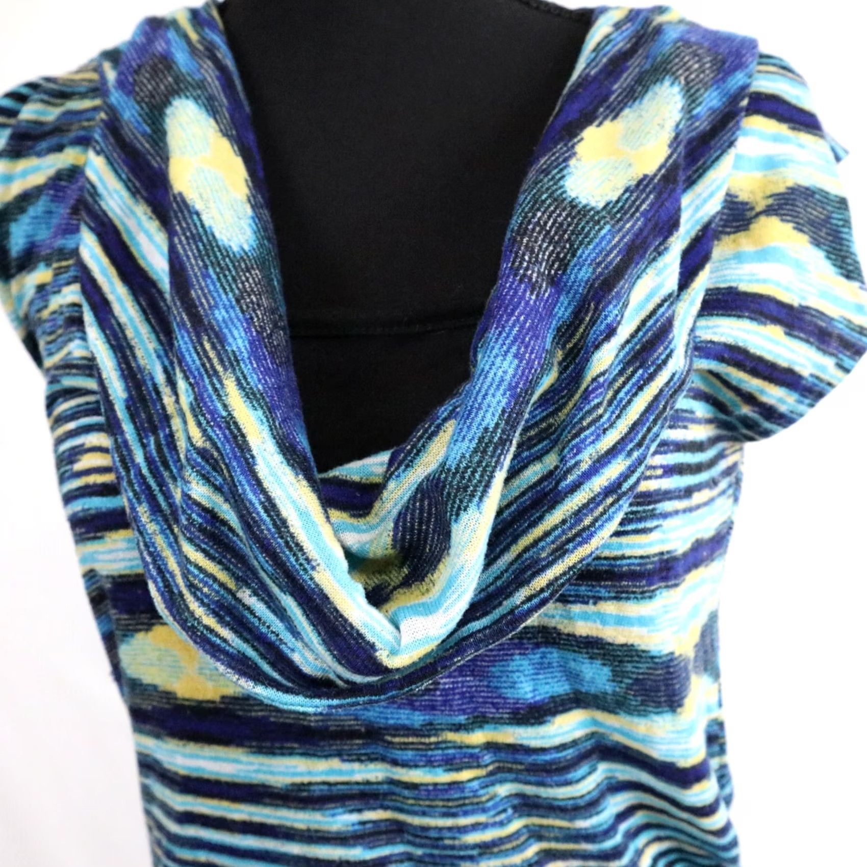 Vintage No Boundaries Top Women Medium Shirt Blouse Casual Draped Neck Blue Cap Sleeve Size M / US 6-8 / IT 42-44 - 5 Thumbnail