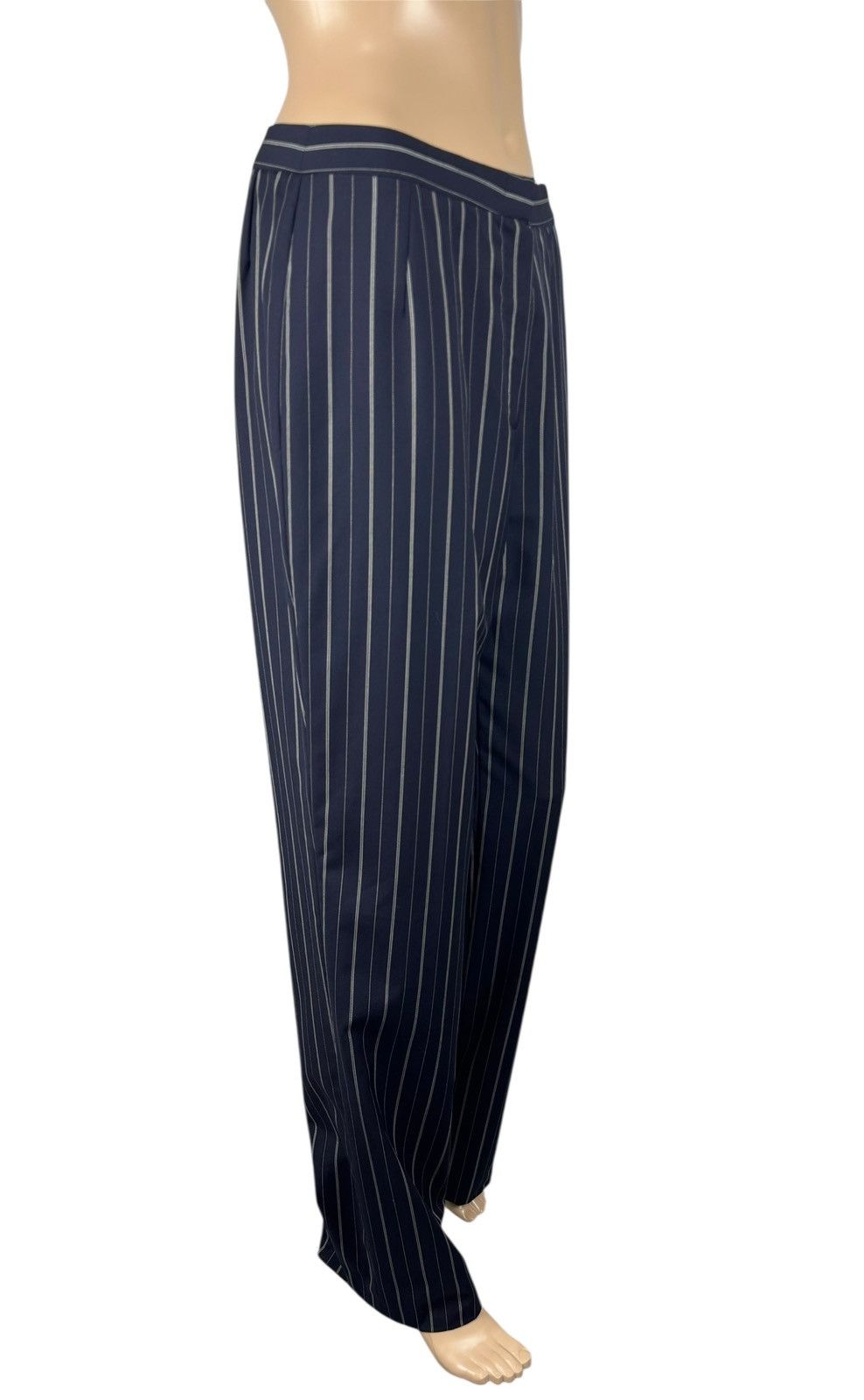 Other Rene Lezard Striped Wide Led Dress Pants Wool size 40 Size 28" / US 6 / IT 42 - 3 Thumbnail