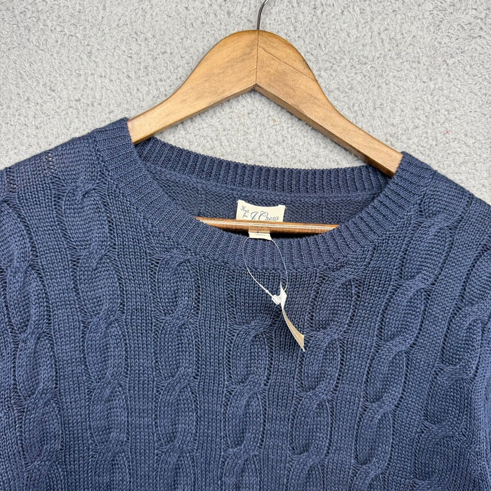 J.Crew J Crew Sweater Mens Large Blue Chunky Cable Knit Linen NEW Size US L / EU 52-54 / 3 - 3 Thumbnail
