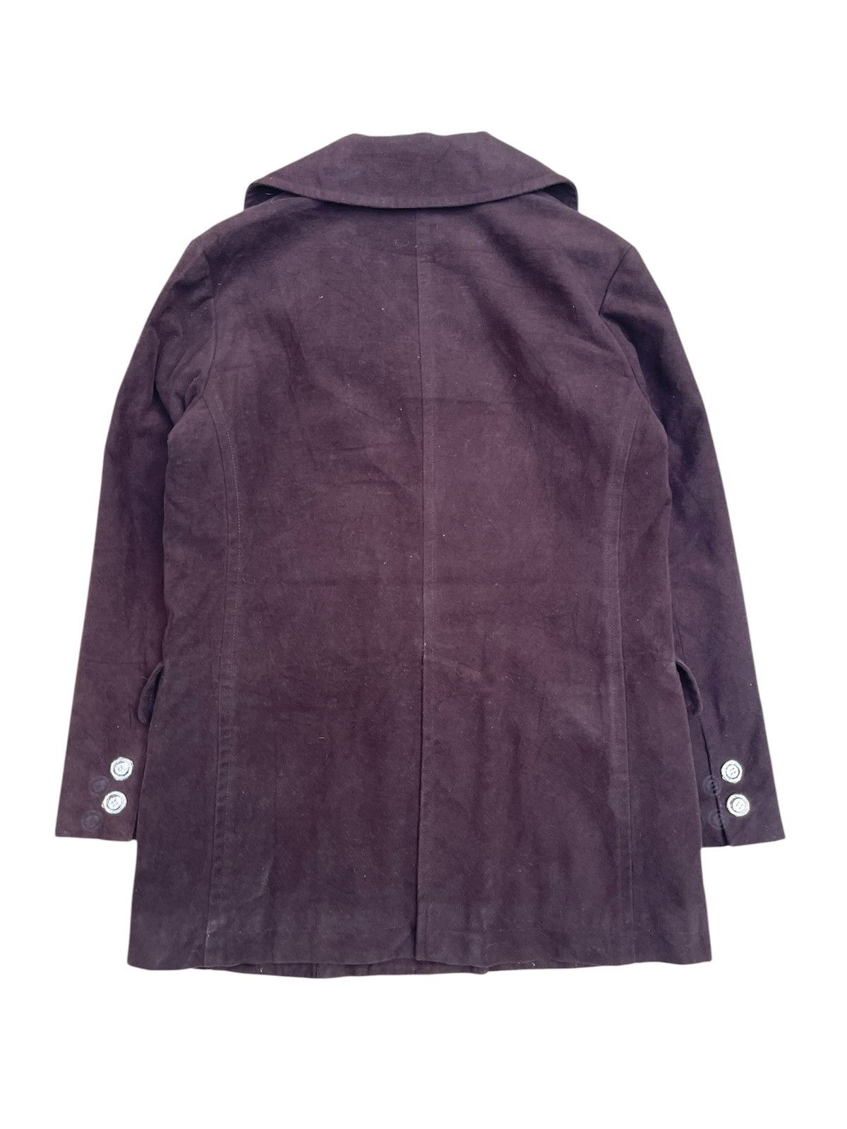 Japanese Brand Junko Shimada Purple Wool Coat, Plaid Lined, Double-Breasted Size S / US 4 / IT 40 - 2 Thumbnail