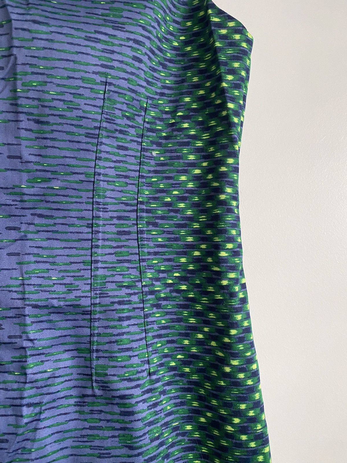 Elie Tahari New Elie Tahari Dress Neon Green & Steel Blue Sheath Dress Size M / US 6-8 / IT 42-44 - 3 Thumbnail