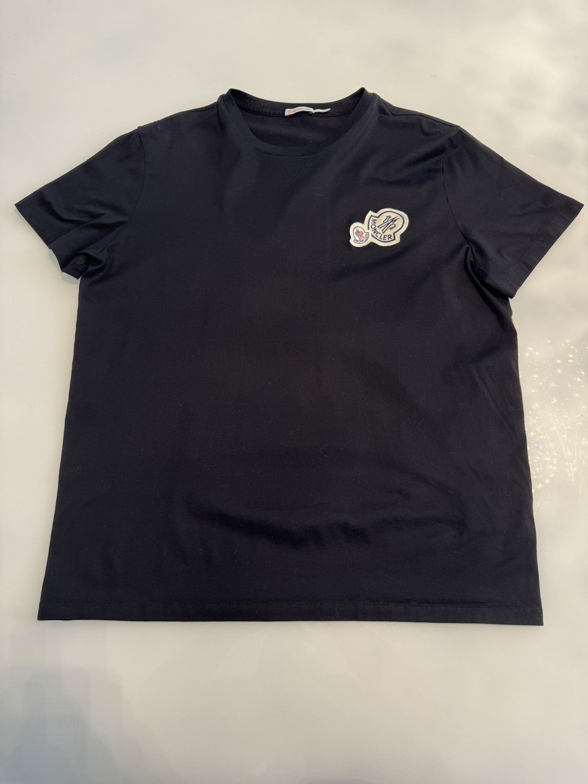 Image of Moncler Patch Logo Black T Shirt Size Xxl, Men's