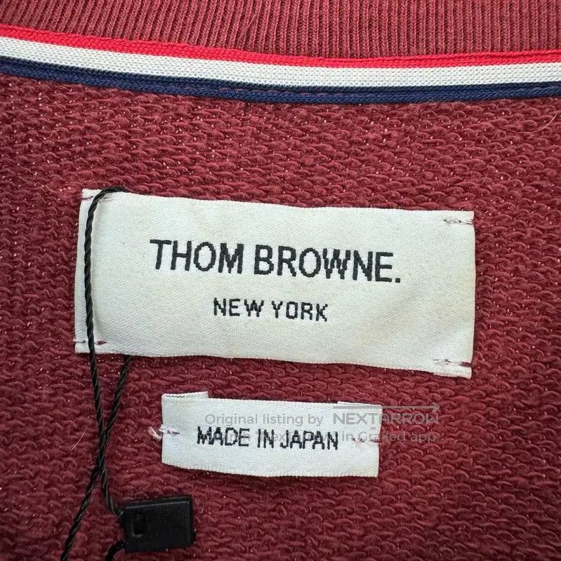 Thom Browne Thom Browne Burgundy Logo Long Sleeve Sweatshirt . Size US S / EU 44-46 / 1 - 6 Thumbnail