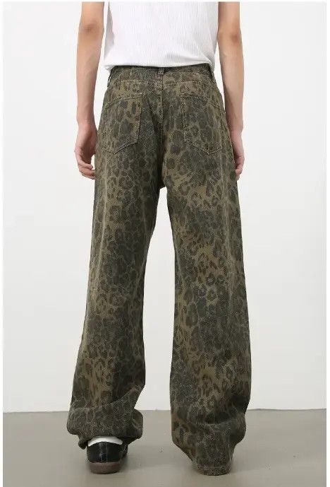 Japanese Brand Men's camouflage vintage washed distressed leopard jeans Size US 31 - 2 Thumbnail
