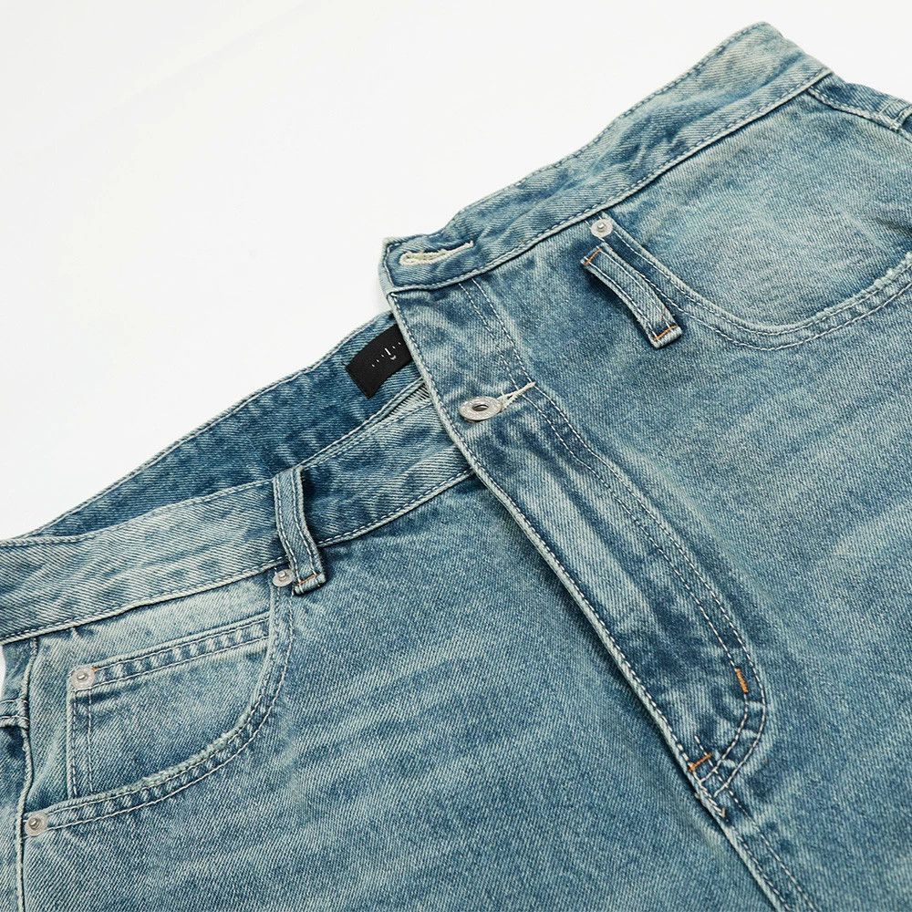 Jean Retro punk washed men's asymmetrical waist loose jeans Size US 32 / EU 48 - 3 Thumbnail