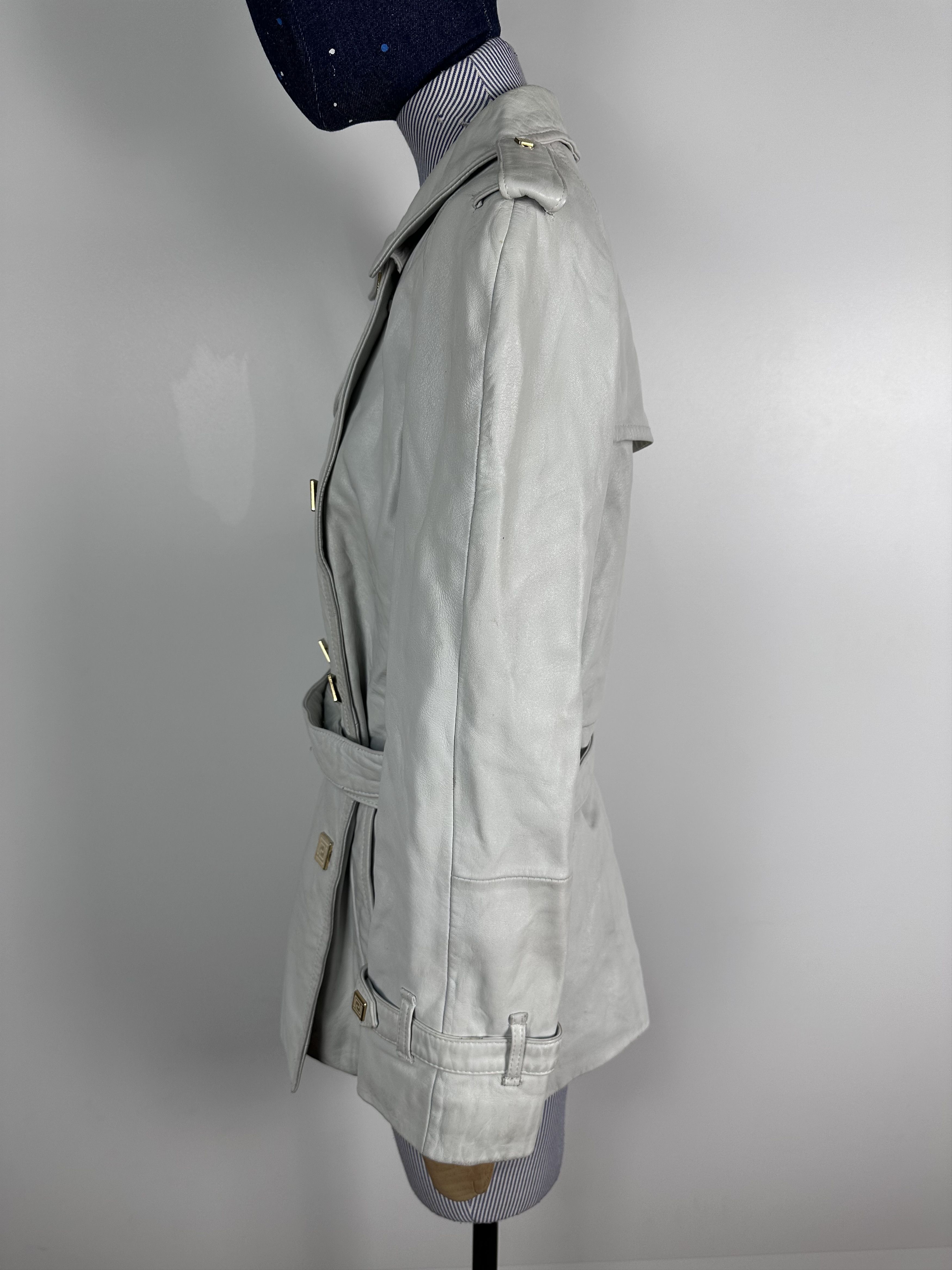 Versace × Vintage Versace v2 Vintage Leather Double Breasted Coat Jacket Size M / US 6-8 / IT 42-44 - 6 Thumbnail