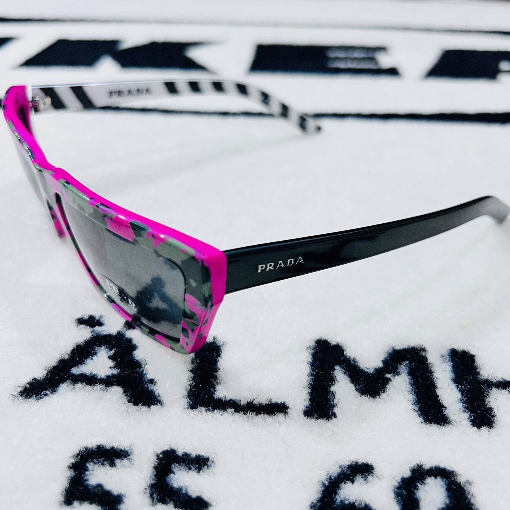 Prada Prada Camo Geometric 57mm Rectangle Sunglasses Size ONE SIZE - 3 Thumbnail