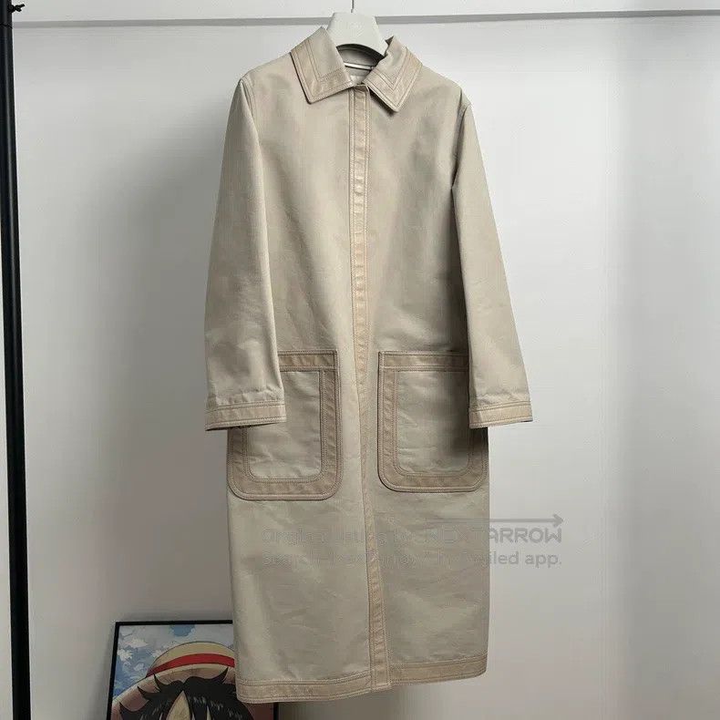 Hermes Hermes Beige Lapel Long Coat Size XXS / US 00 / IT 34 - 1 Thumbnail