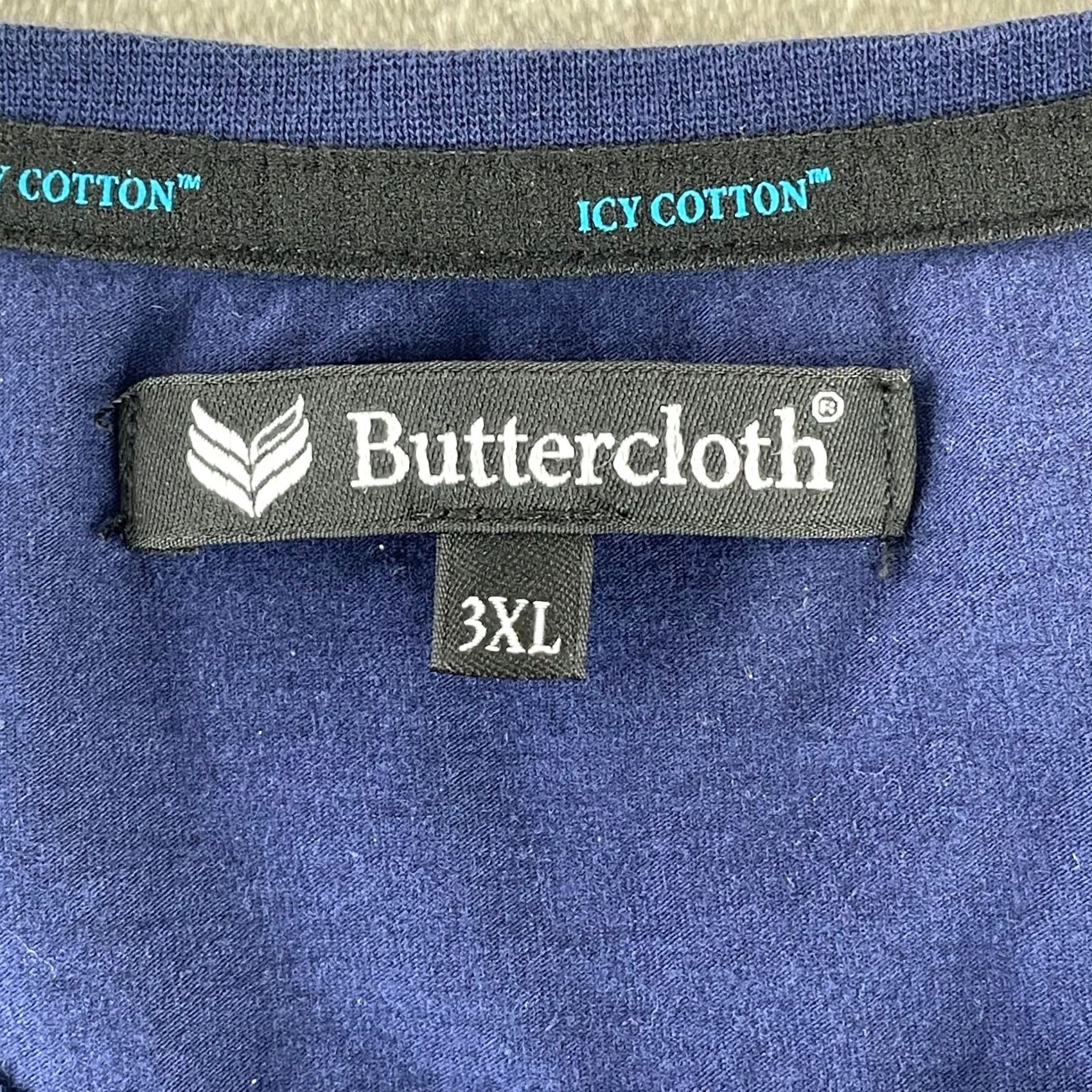 Vintage ButterCloth Henley Shirt Men 3XL Blue Icy Cotton Stretch Short Sleeve Logo NWOT Size US XXL / EU 58 / 5 - 2 Thumbnail
