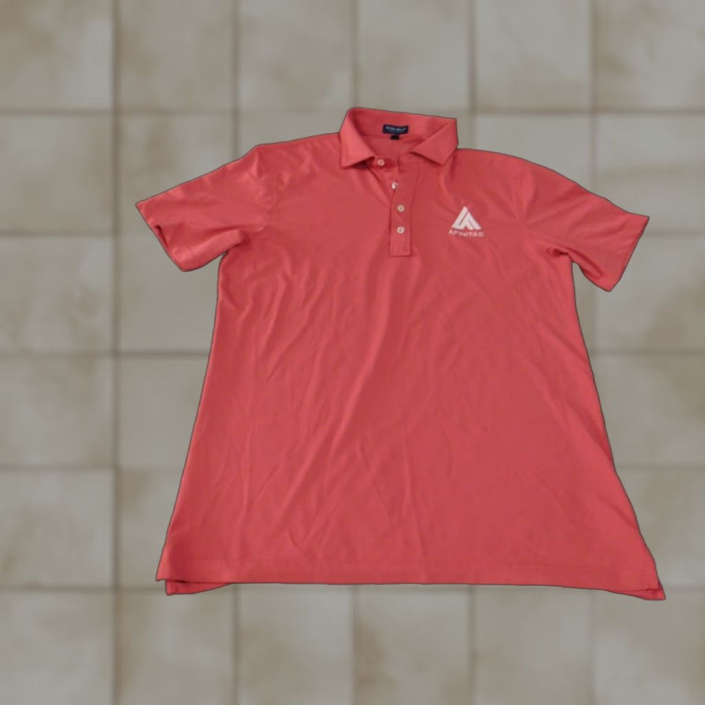 Peter Millar VINTAGE? No — skip. Final title: Peter Millar Polo Shirt Mens L Red Performance Golf Stretch Afinitas Logo Crown Sport Shirt Mens Large Red Polo Logo Size US L / EU 52-54 / 3 - 1 Thumbnail