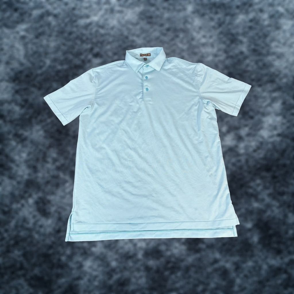 Peter Millar Peter Millar Summer Comfort Polo Shirt Men Large Blue Striped Golf Shirt Size US L / EU 52-54 / 3 - 1 Thumbnail