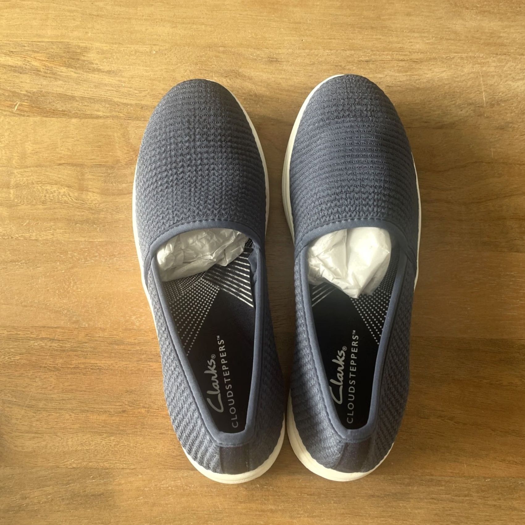 Clarks Clarks Cloudsteppers Slip On Loafer Womens Size 5 Navy Blue Cushioned Lightweight Stretch Washable Casual Travel Flat Shoes Size US 5 / IT 35 - 6 Thumbnail