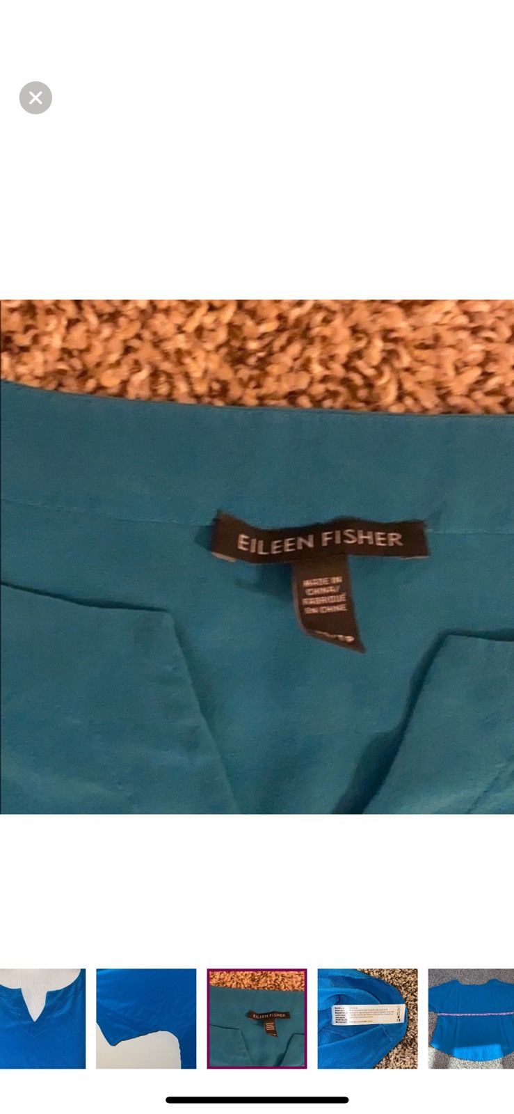 Eileen Fisher Eileen fisher XS teal silk blouse Size XS / US 0-2 / IT 36-38 - 2 Thumbnail