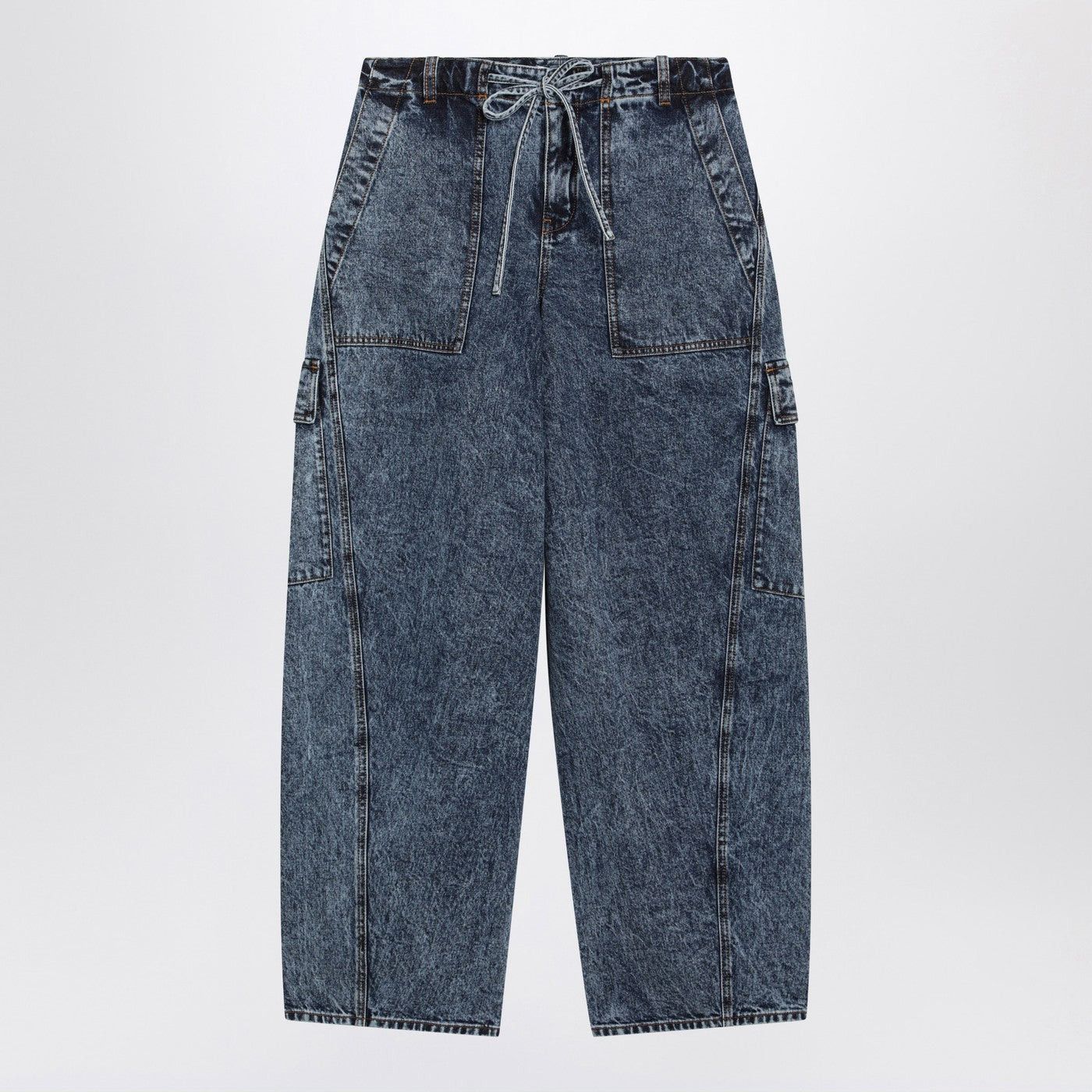 Alaia Alaia Blue Washed Denim Cargo Trousers Size 28" / US 6 / IT 42 - 1 Thumbnail