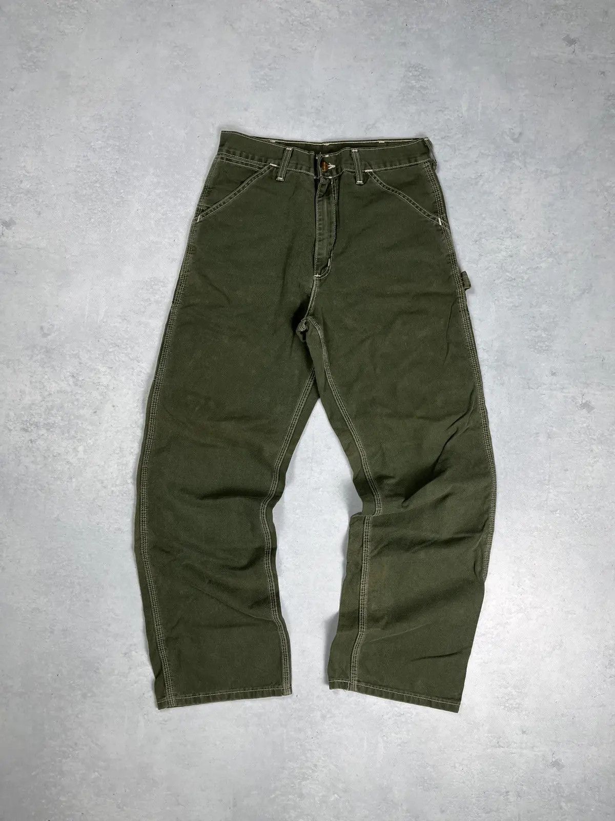 CRAZY VINTAGE RARE CARHARTT 90s WORKIN FADED CARPENTER PANTS