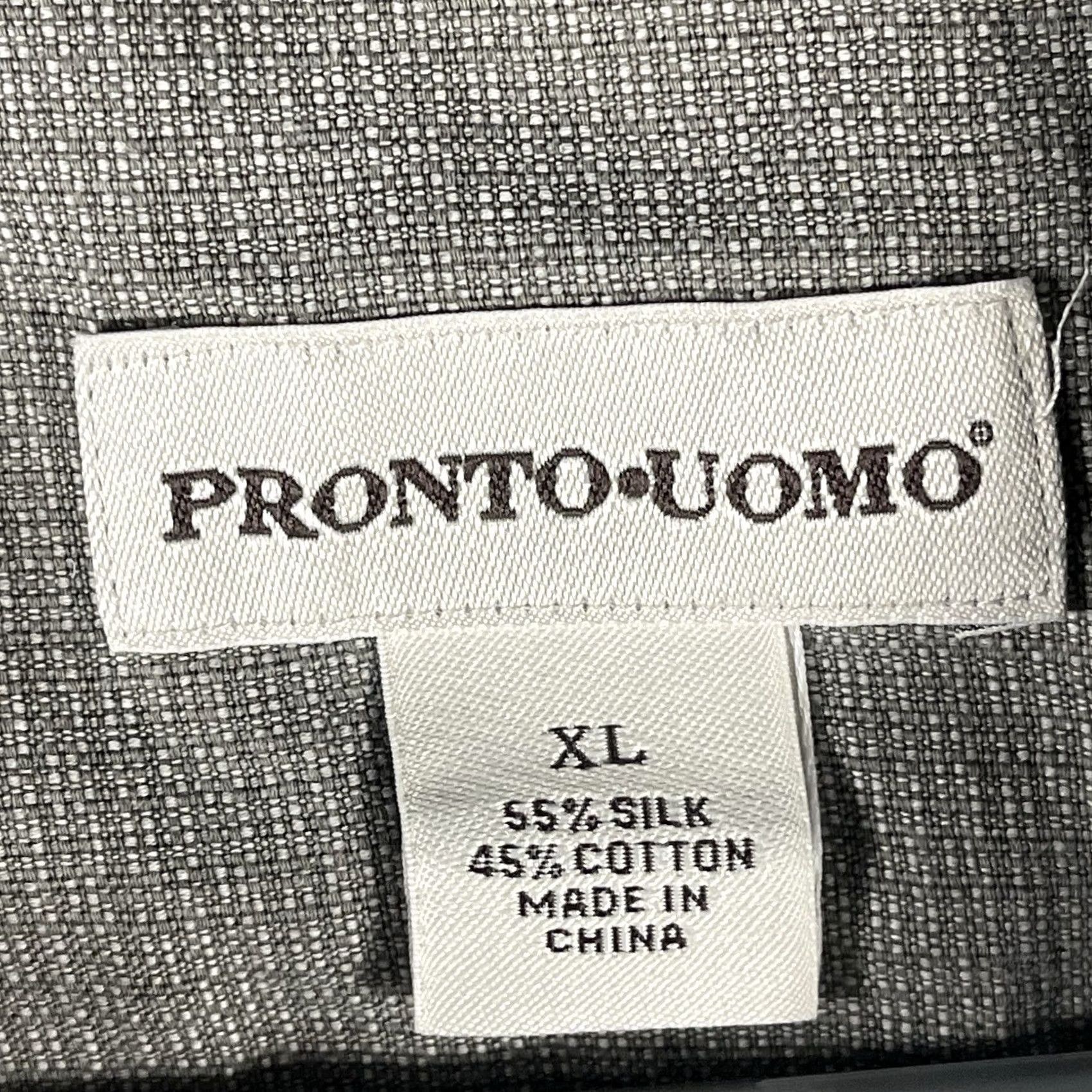 Pronto Uomo Pronto-Uomo Shirt XL Silk Blend Striped Short Sleeve Button Up Rockabilly Casual Mens Size US XL / EU 56 / 4 - 3 Thumbnail