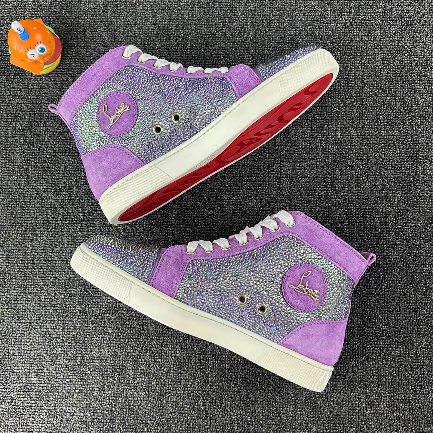 Christian Louboutin Christian Louboutin Purple Pave Crystal Sneaker 38 Size US 7.5 / IT 37.5 - 3 Thumbnail