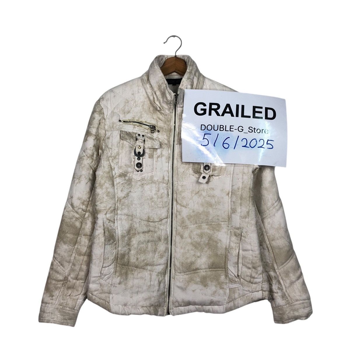 Japanese Brand in the Attic Tie-Dye Moto Jacket Zip Front Utility Pockets Size US L / EU 52-54 / 3 - 1 Thumbnail