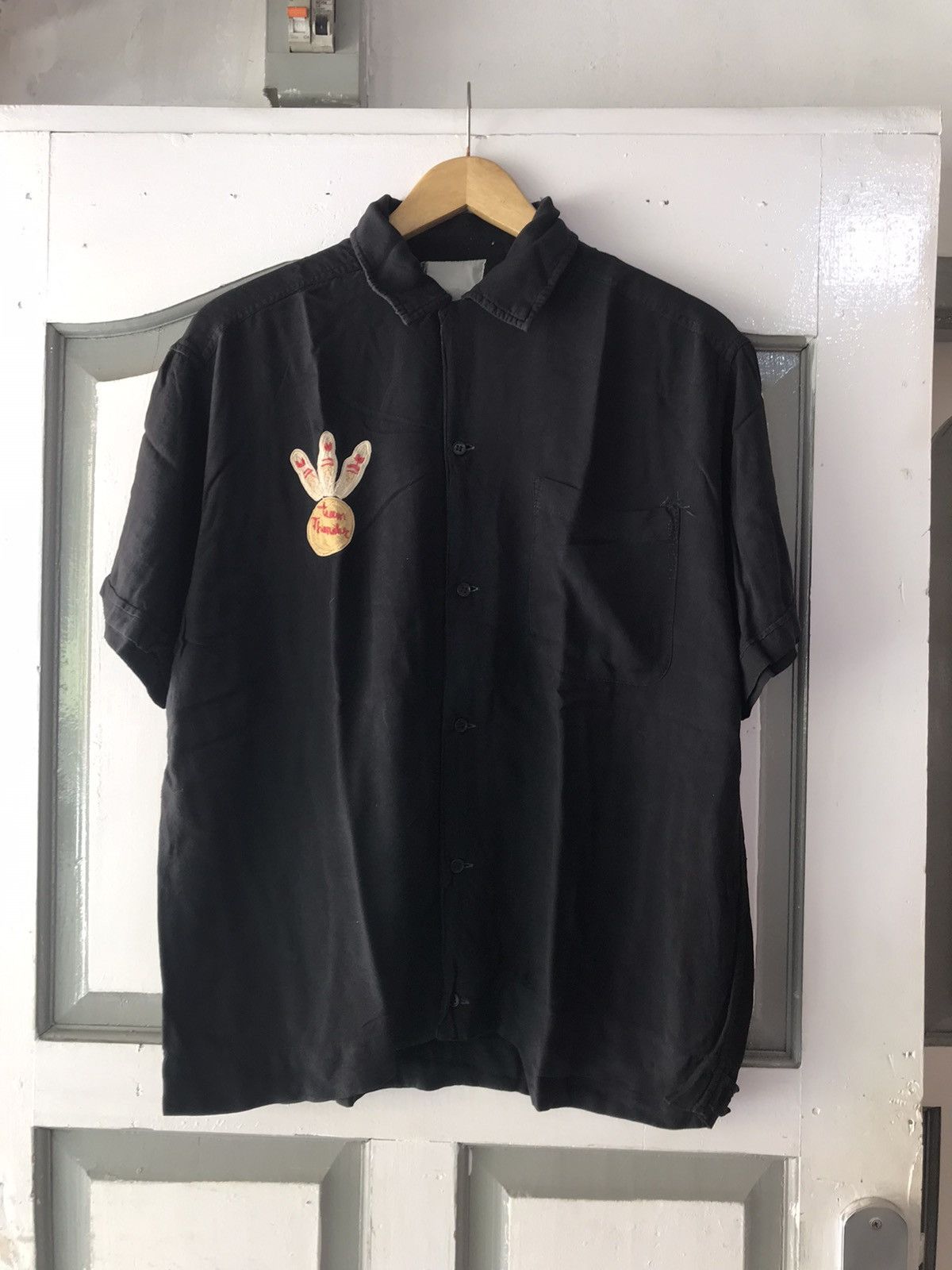 Japanese Brand × Lucky Brand × Vintage Vintage Rayon Lucky Bowling Shirt Team Thunder Size US L / EU 52-54 / 3 - 1 Thumbnail