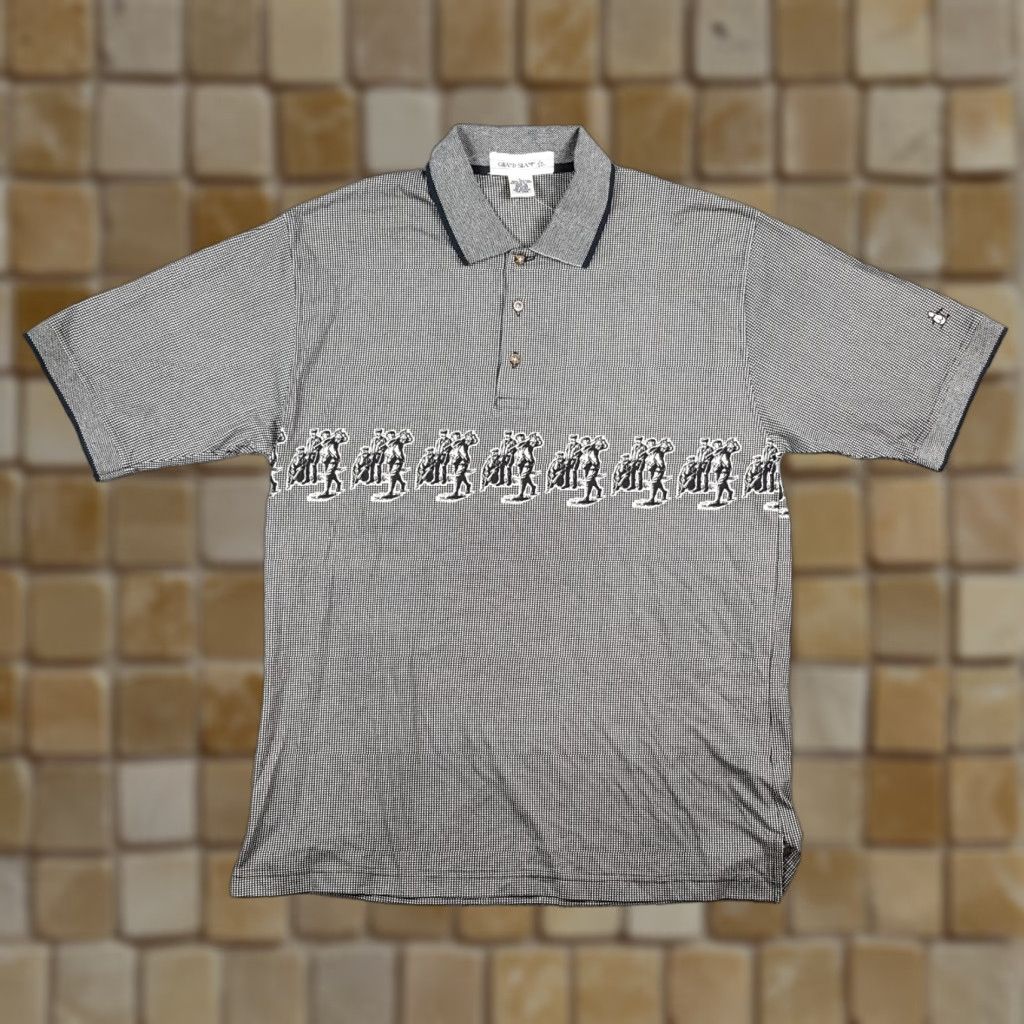 Vintage Vintage Grand Slam Houndstooth Polo Shirt Men Large Short Sleeve Collared Cotton 90s Preppy Golf Size US L / EU 52-54 / 3 - 1 Thumbnail