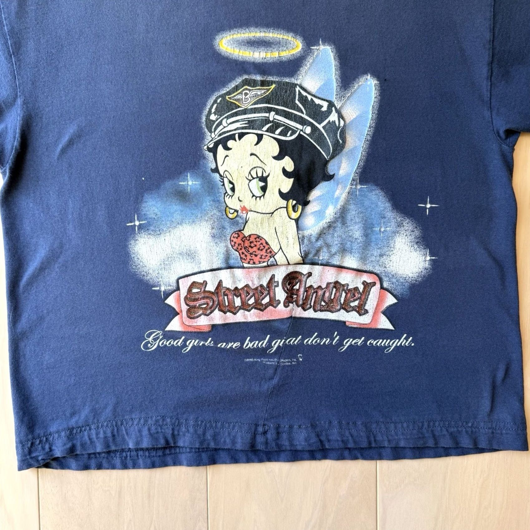 Vintage VINTAGE Betty Boop Shirt Blue Small 90s Cartoon Promo Street Angel Biker Mens Size US S / EU 44-46 / 1 - 4 Thumbnail