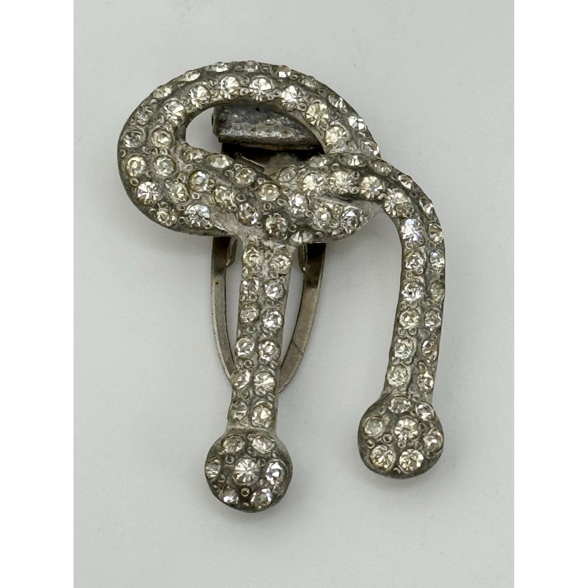 Vintage Estate art deco rhinestone dress clip Size ONE SIZE - 1 Thumbnail