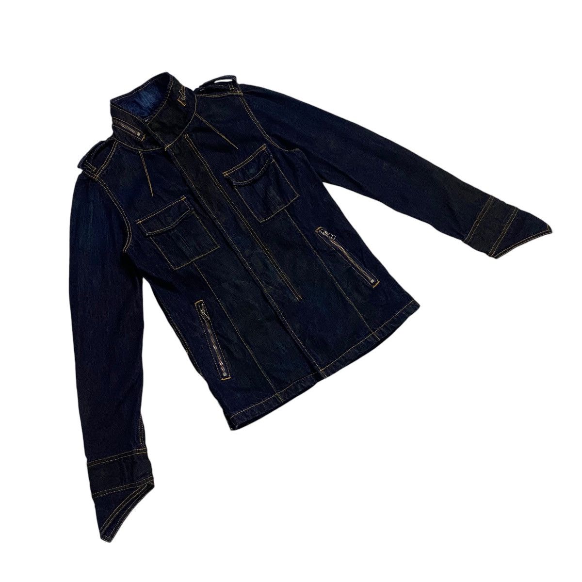 Japanese Brand Denim Bush Jacket Indigo Blue Size US S / EU 44-46 / 1 - 6 Thumbnail