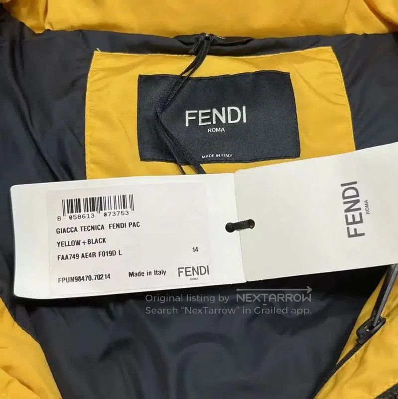 Fendi Fendi Men's Yellow Puffer Jacket Size L . Size US L / EU 52-54 / 3 - 3 Thumbnail