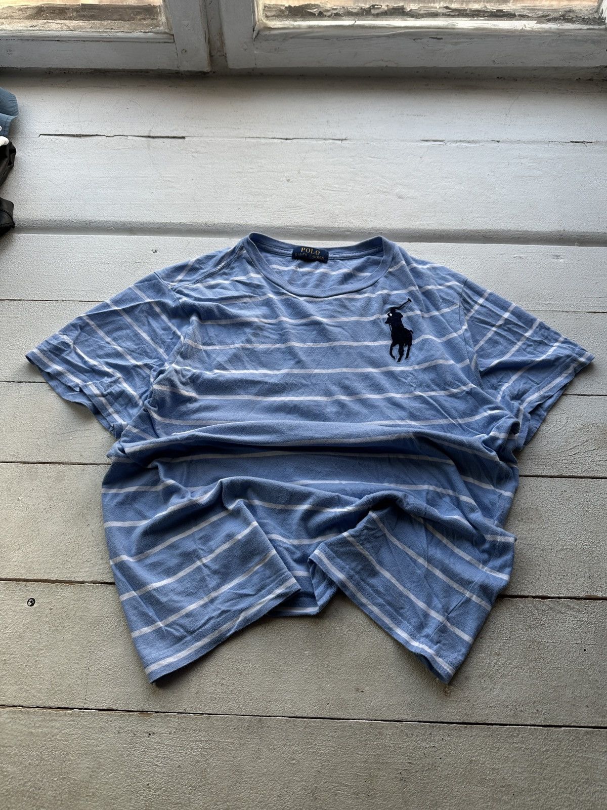Polo Ralph Lauren 🚨VNTG RALPH LAUREN BLUW STRIPED MEN TEE WITH BIG PONY LOGO Size US S / EU 44-46 / 1 - 1 Thumbnail
