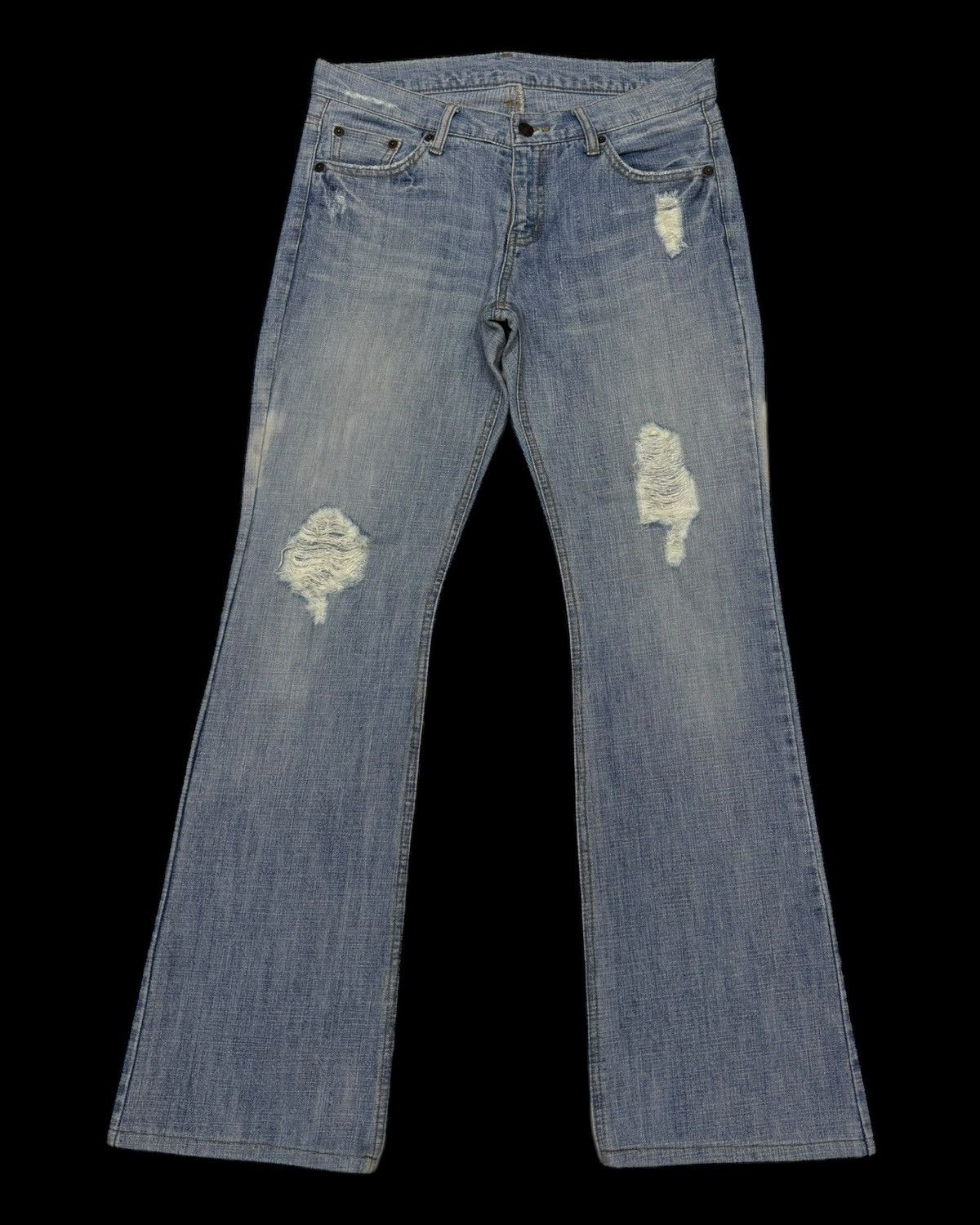14th Addiction × KMRii × Yasuyuki Ishii Flare Jeans Japanese Brand Bootcut Faded Jeans Size US 31 - 7 Thumbnail
