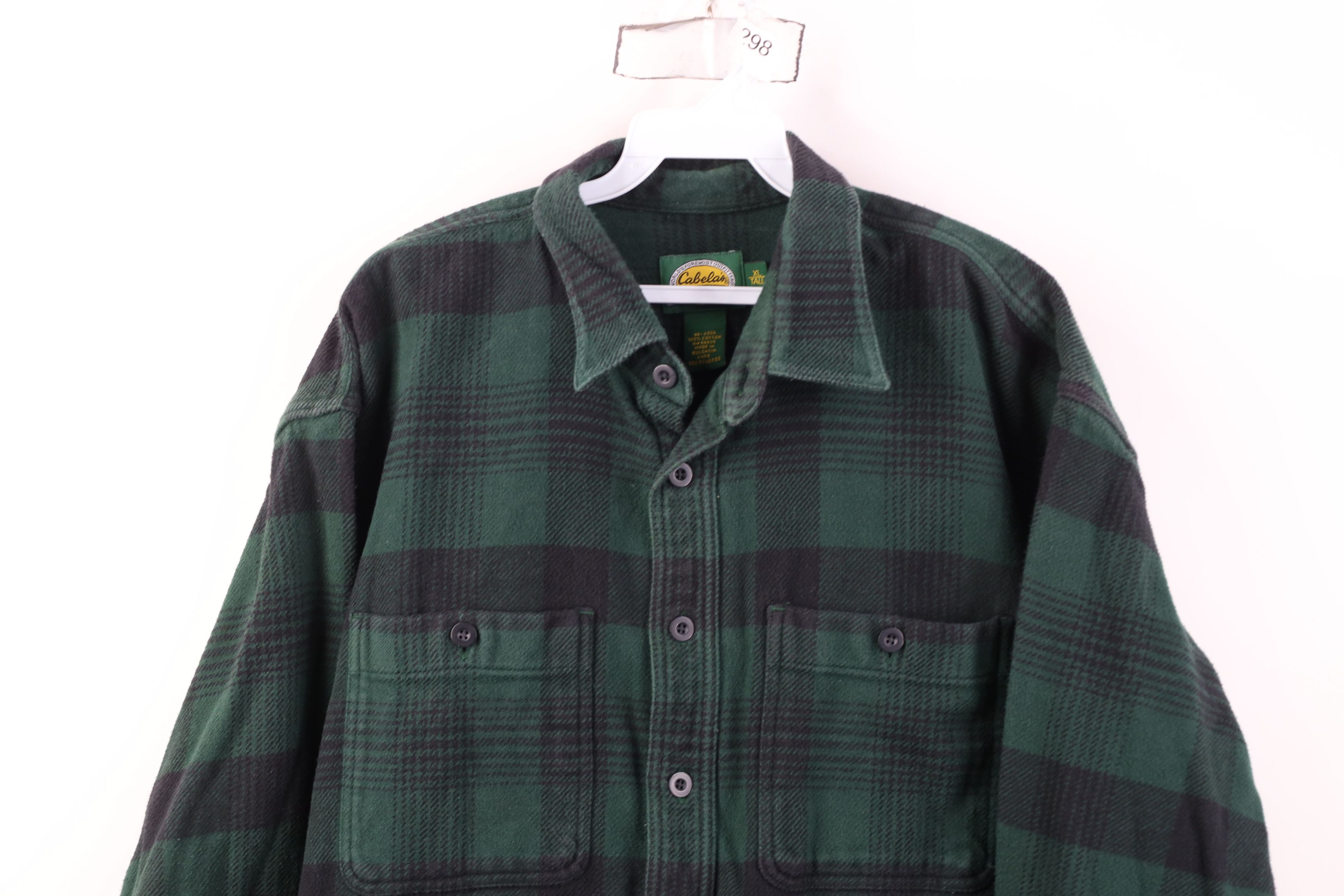 Cabelas Vintage 90s Cabelas Heavyweight Button Shirt Green Plaid Size US XL / EU 56 / 4 - 2 Thumbnail