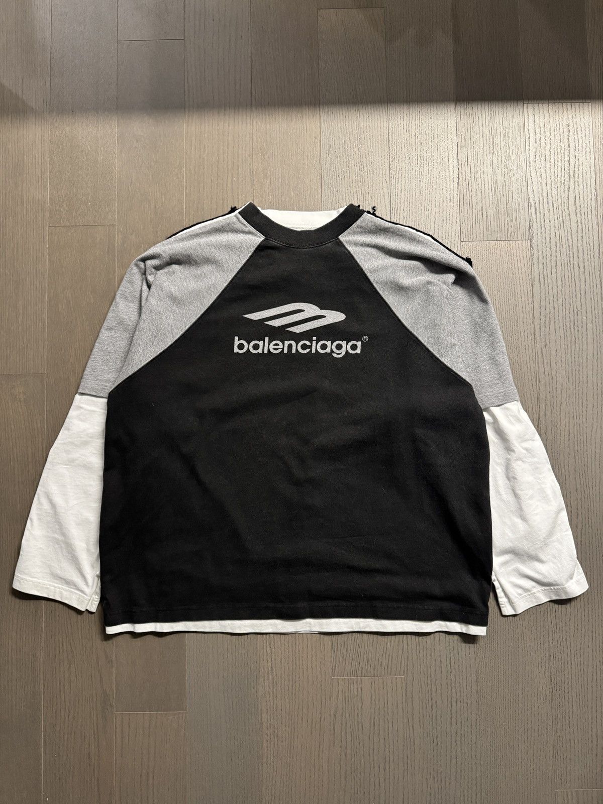 Balenciaga Balenciaga 3B Sports Icon Hybrid Sweater Size US M / EU 48-50 / 2 - 2 Thumbnail