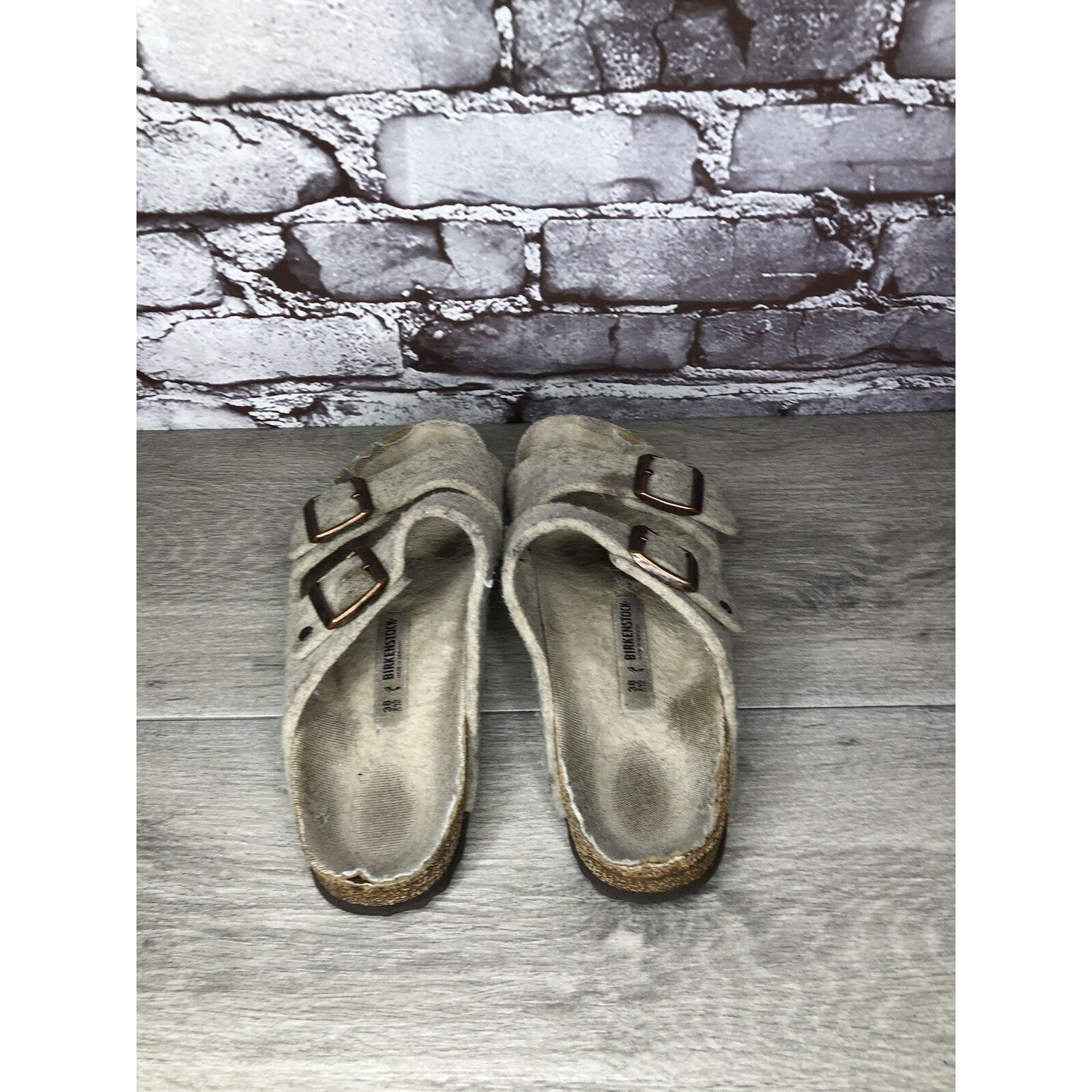 Birkenstock Birkenstock Wool Felt Beige Arizona Comfort Slides Sandals W Size US 7.5 / IT 37.5 - 4 Thumbnail
