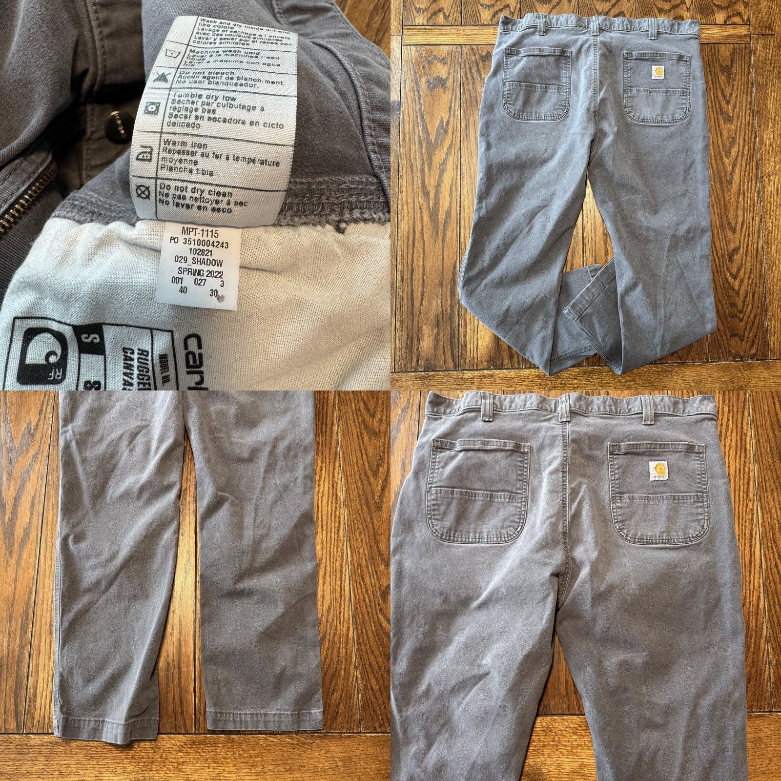 Carhartt Carhartt Pants 40x30 Gray Rugged Flex Straight Fit Canvas 5 Pocket Tapered Work Mens Size US 40 / EU 56 - 8 Thumbnail